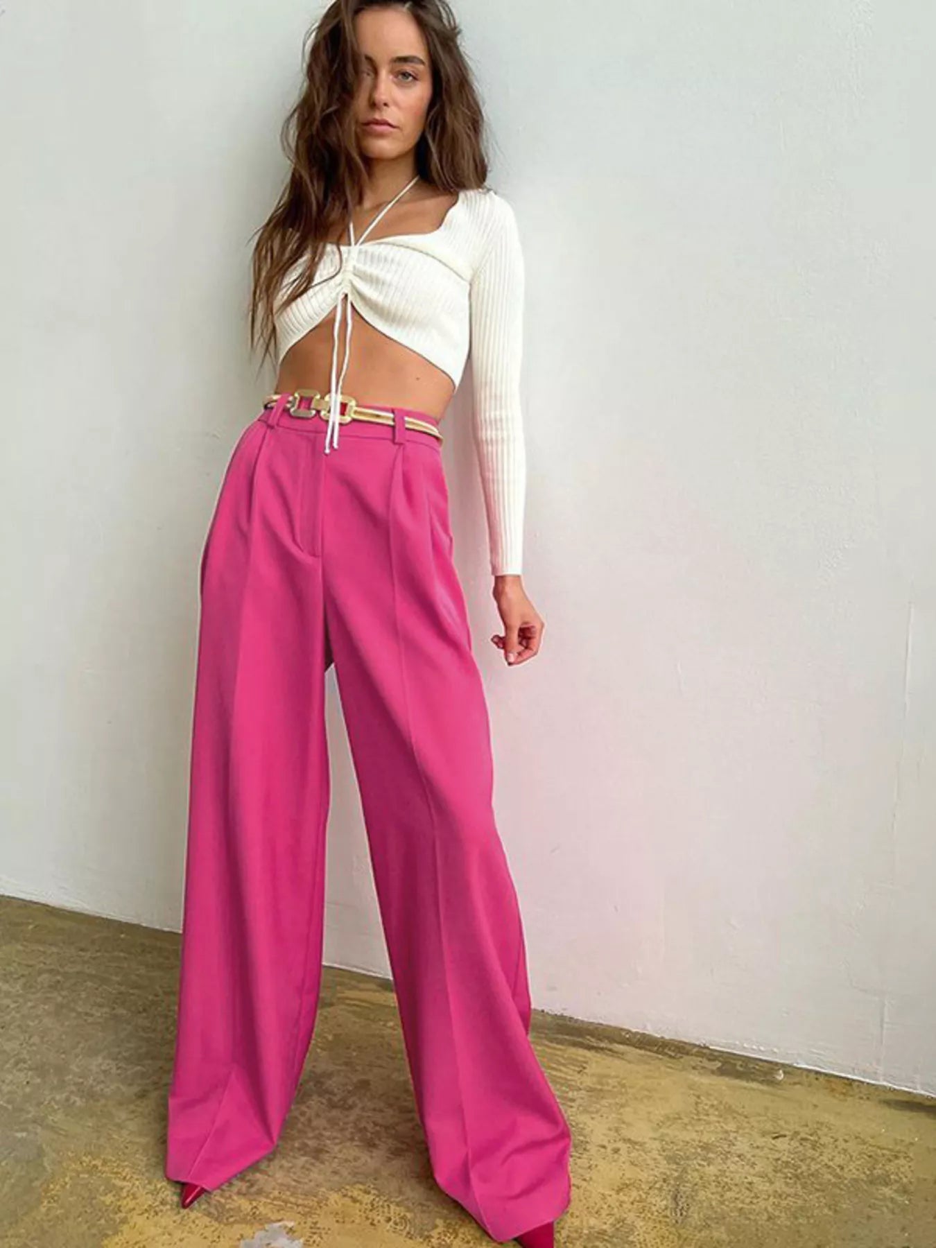 Wide Leg Pleated Pants