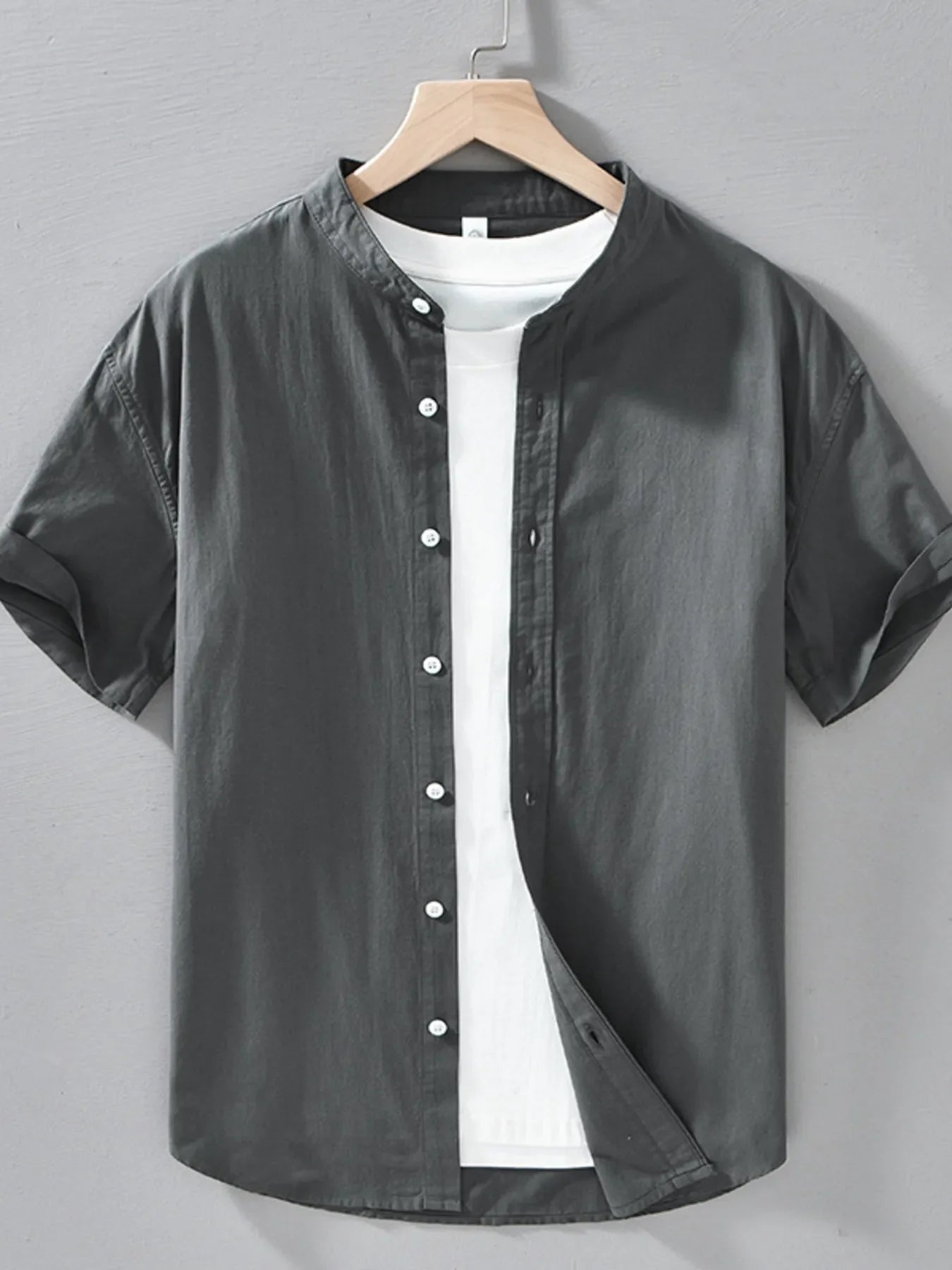 Men's Plus Size Button Up Short Sleeve Shirt