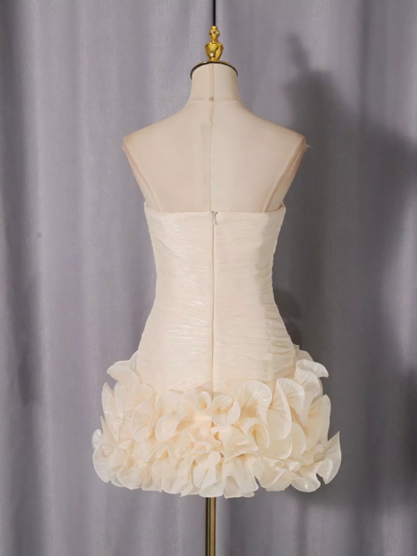 Strapless Ruffle Ruched Mini Dress
