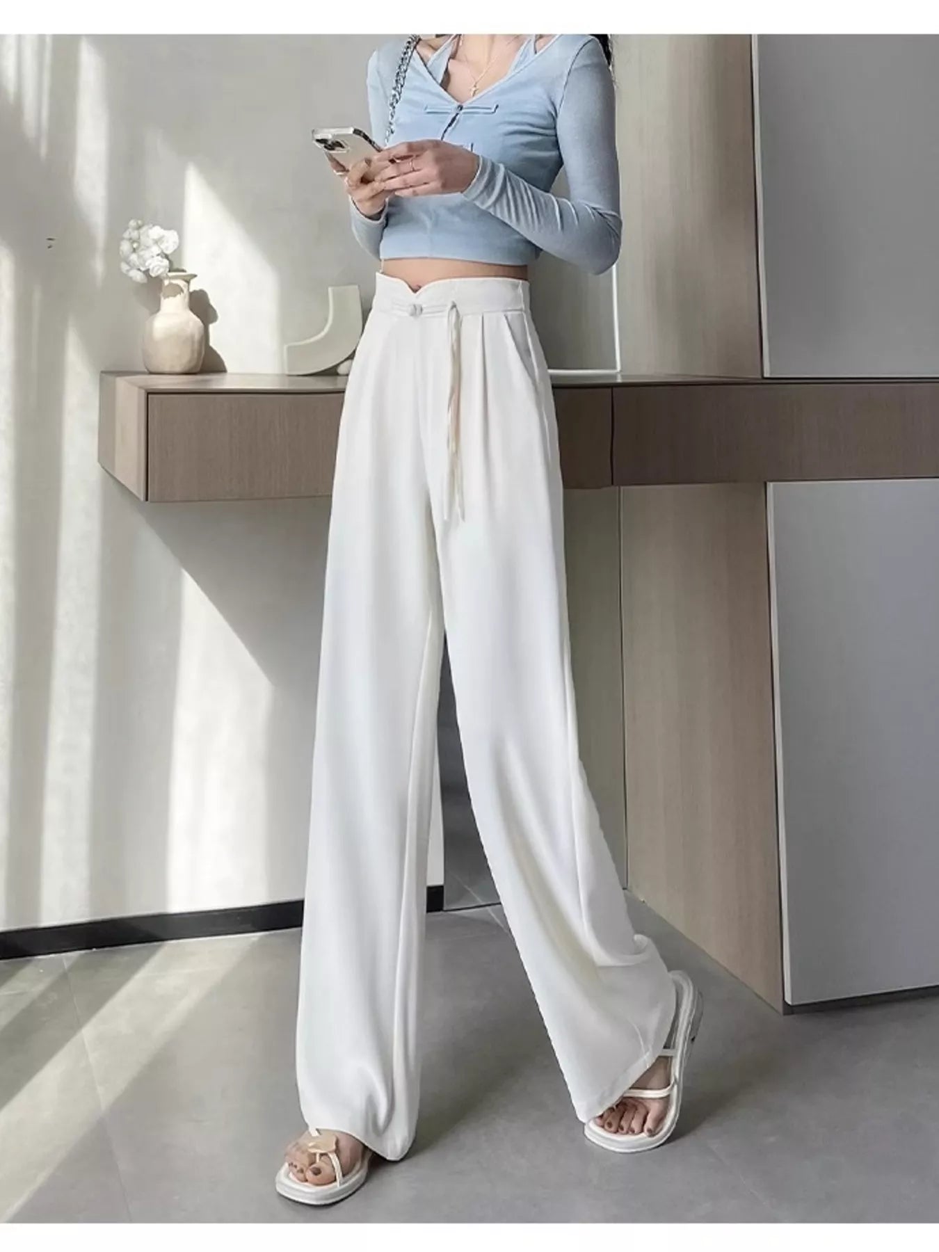 High-Waisted Wide-Leg Pants