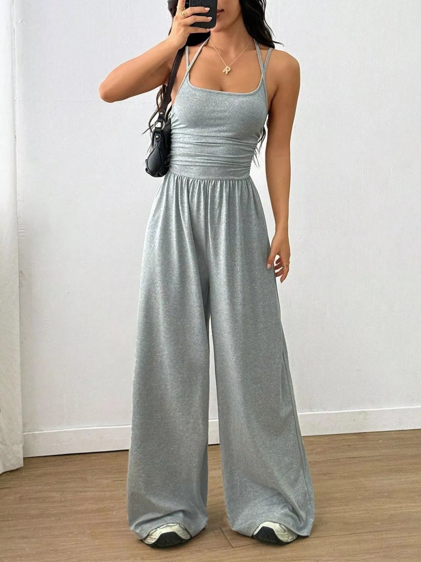 Spaghetti Strap Wide-Leg Jumpsuit