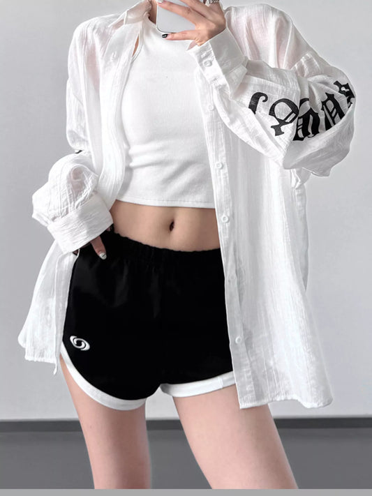 Button-Up Long Sleeve Oversized Shirt