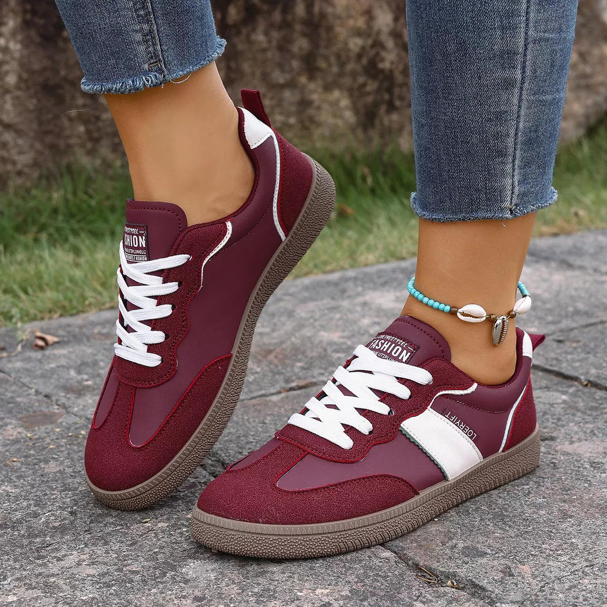 Round Toe Lace Up Sneakers