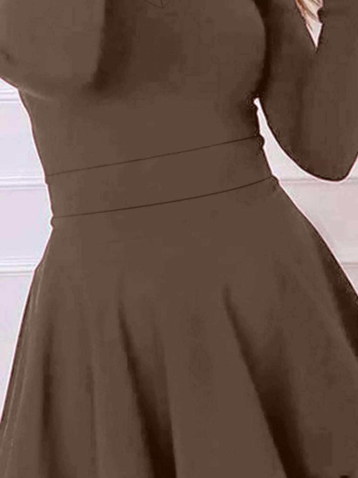 V-Neck Long Sleeve Layered Ruffle Mini Dress