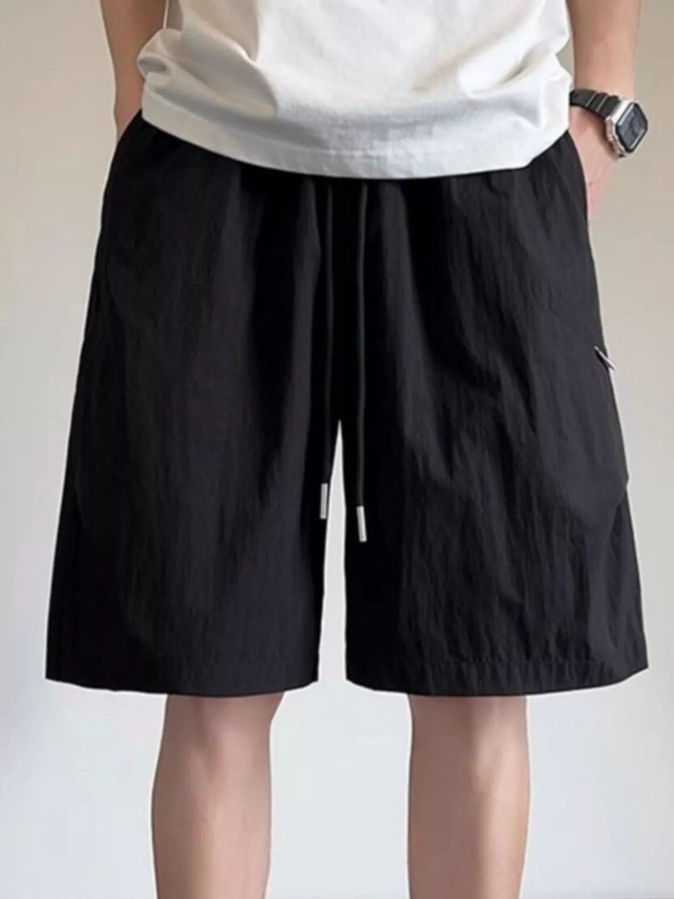 Men's Plus Size Casual Loose-Fit Drawstring Shorts