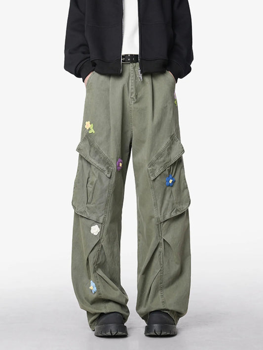 Men's Flower Wide Leg Pants