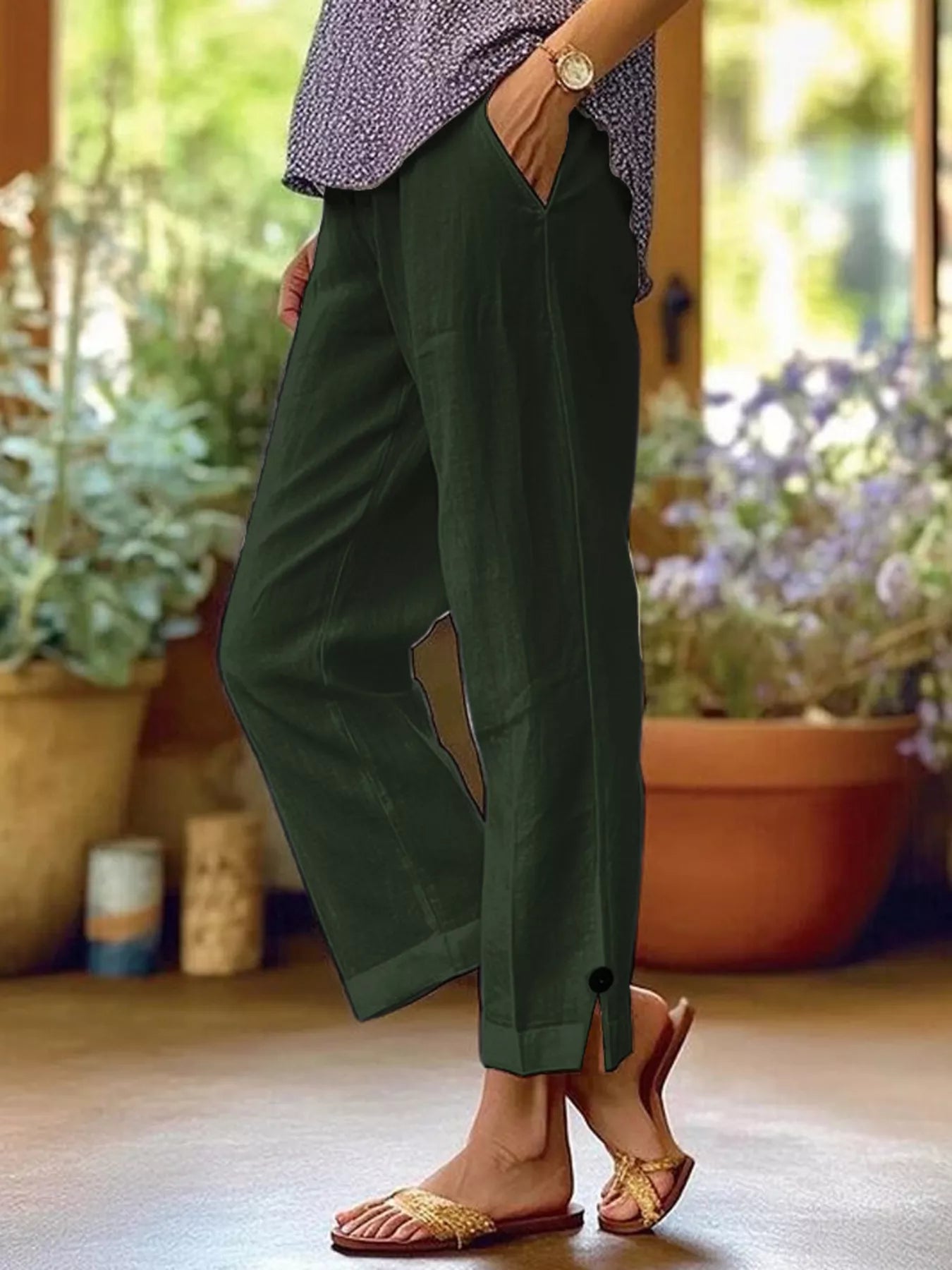 Full Size Casual Wide-Leg Pants Plus Size