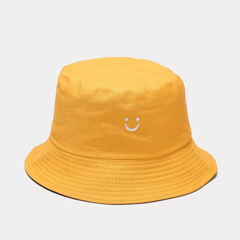 Embroidered Smiley Face Bucket Hat