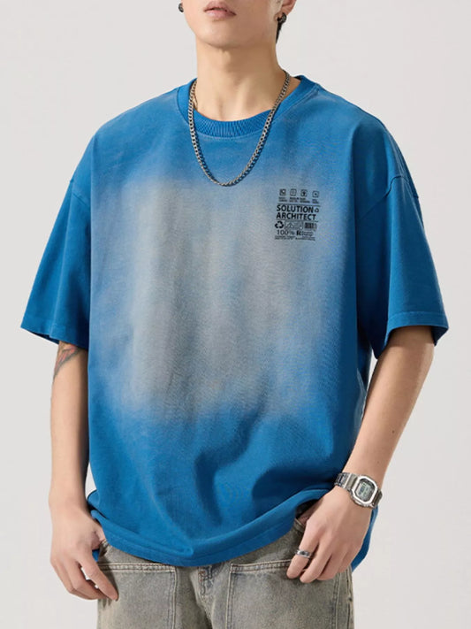 Men's Full Size Round Neck Oversized T-Shirt Plus Size