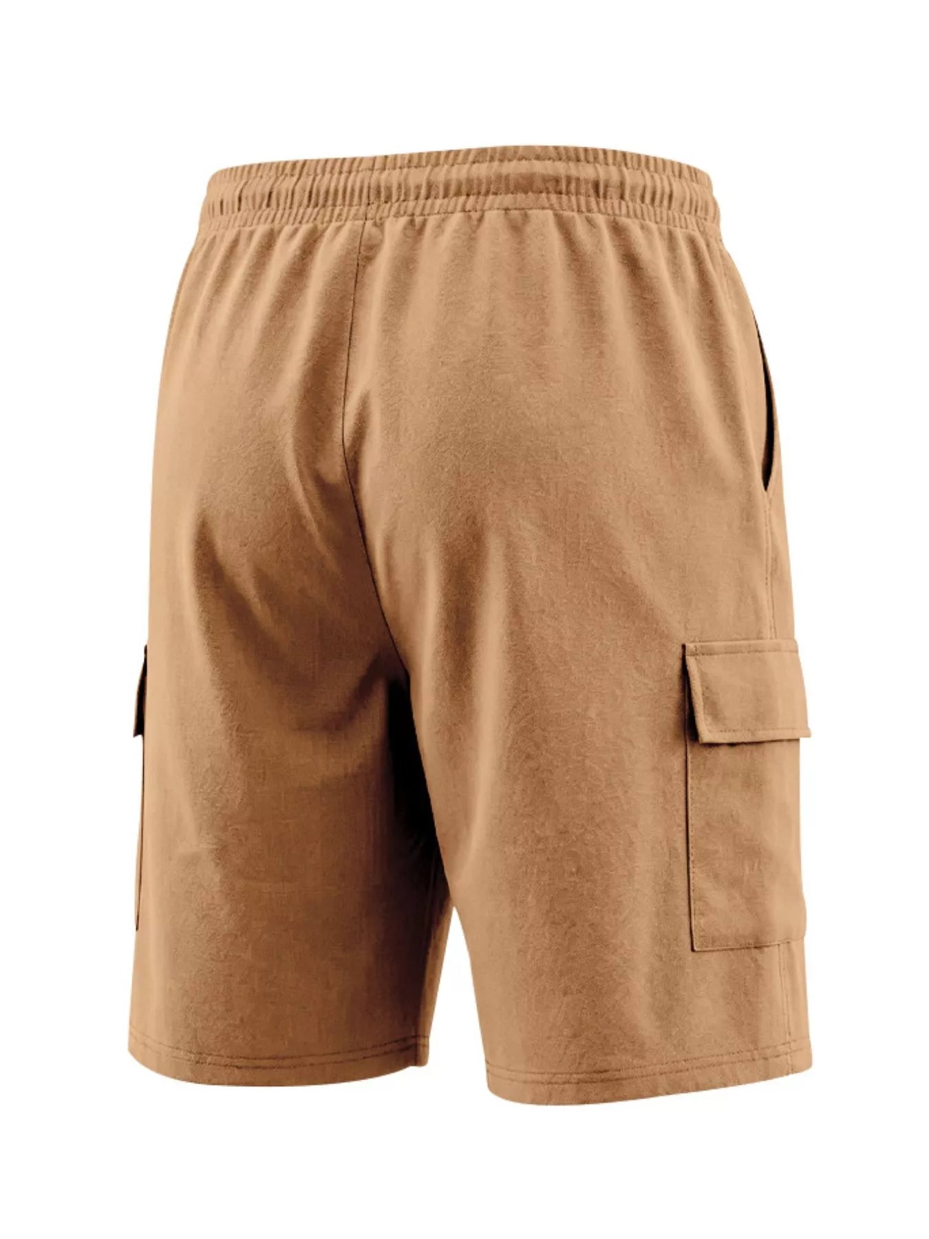 Men's Plus Size Casual Cargo Shorts with Drawstring Waist