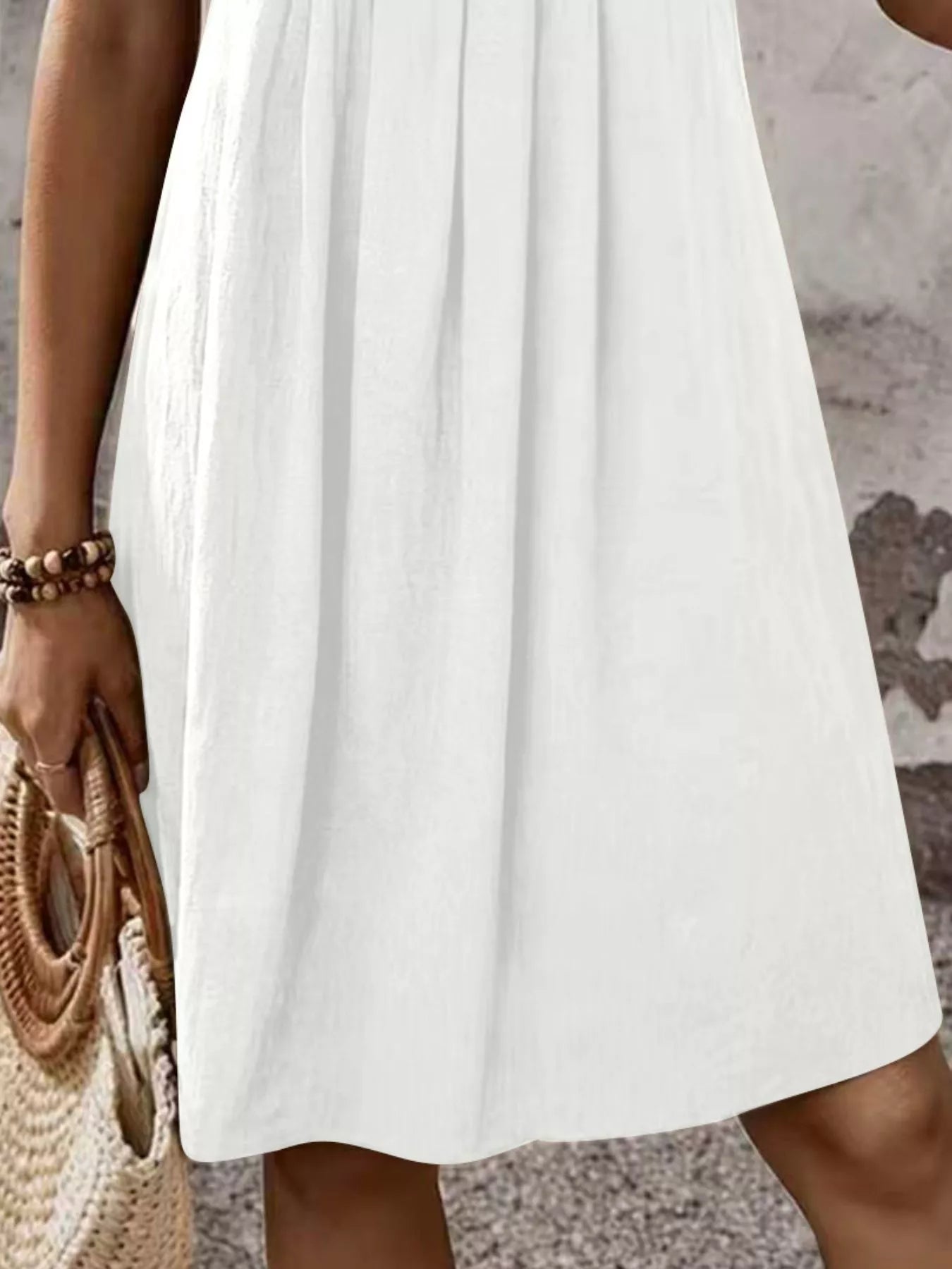 Zipper-Front Short Sleeve A-Line Dress