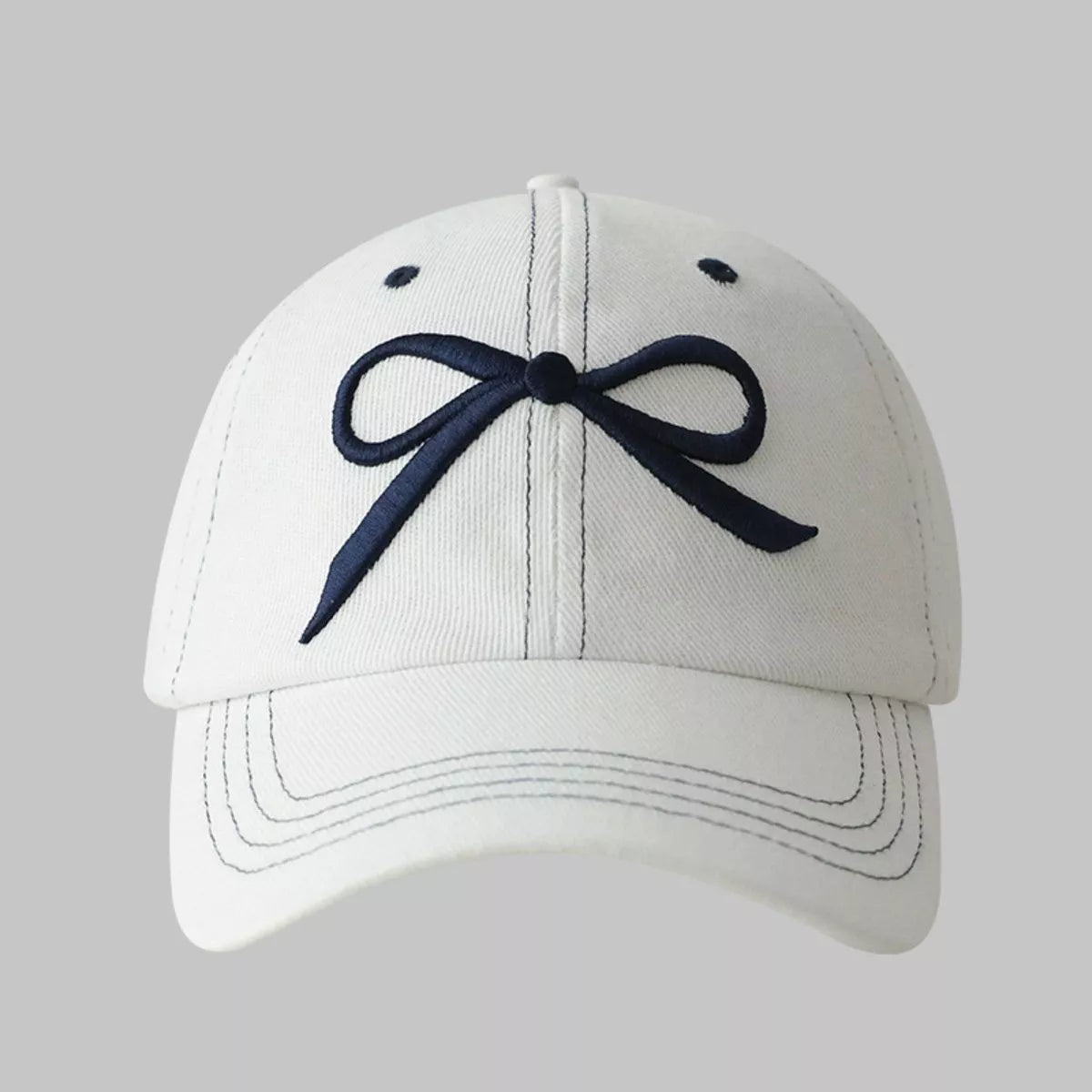 Bow Embroidered Baseball Cap
