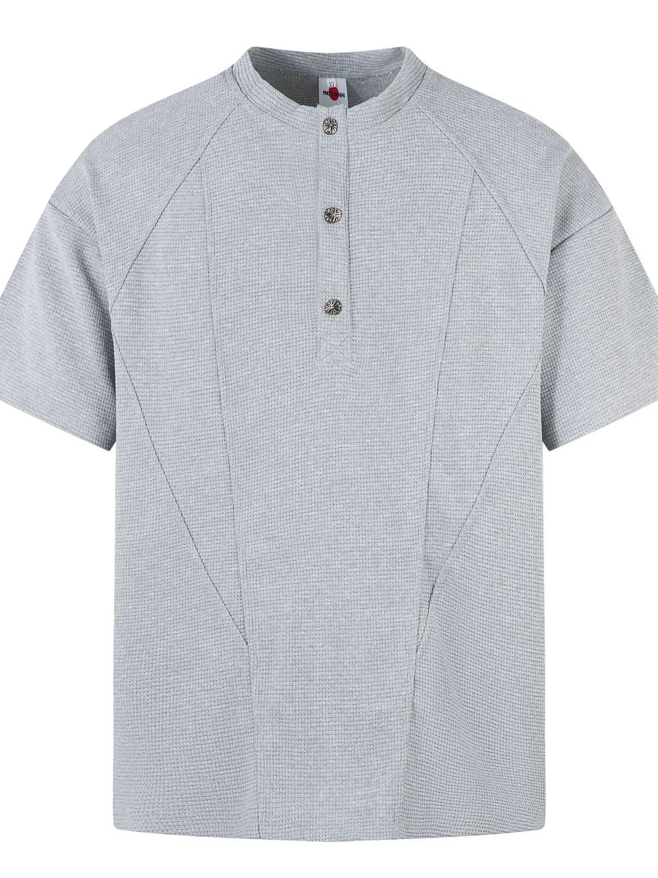 Men's Henley Structured Waffle-Knit T-Shirt