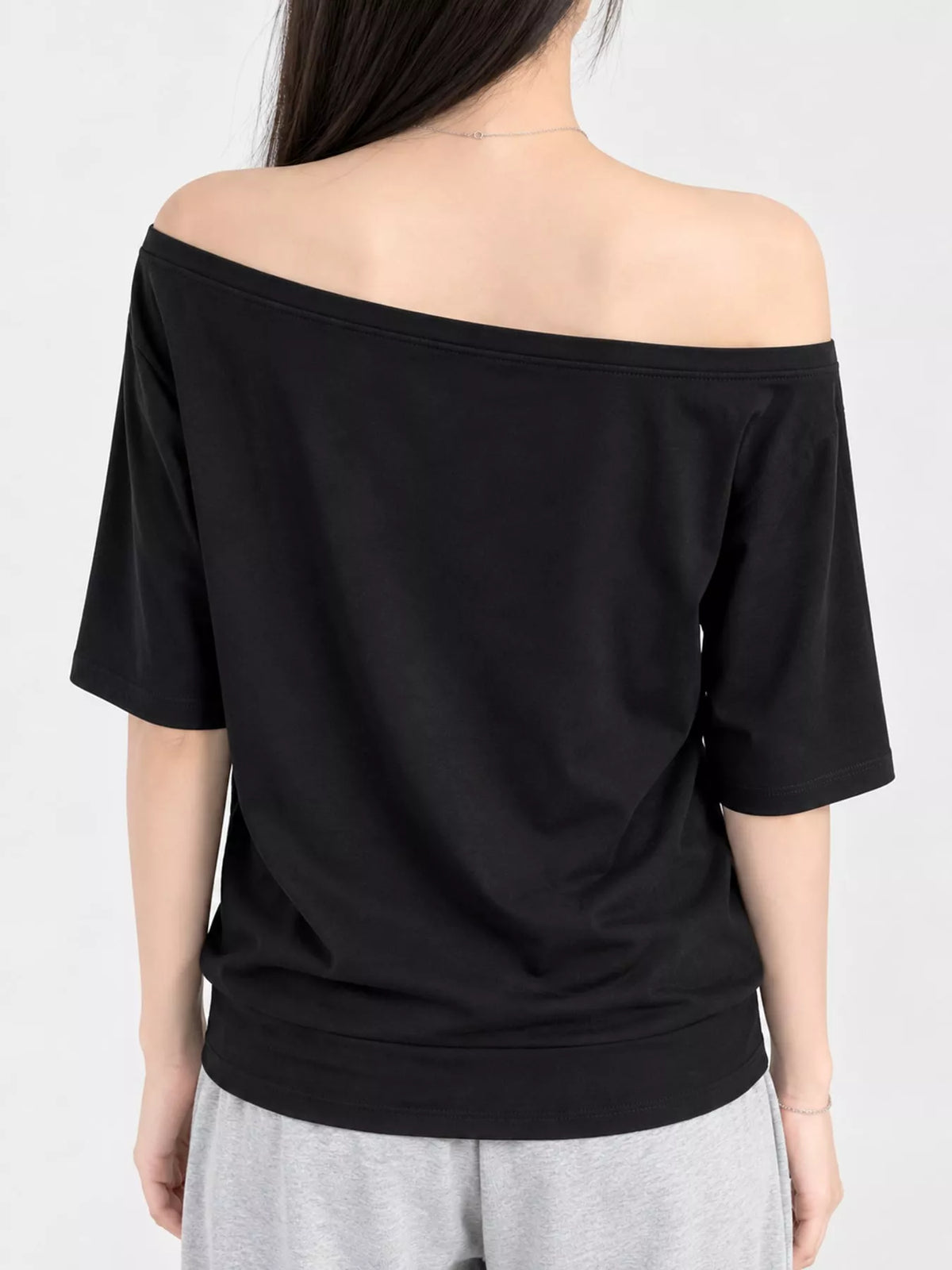Boat Neck Short Sleeve T-Shirt