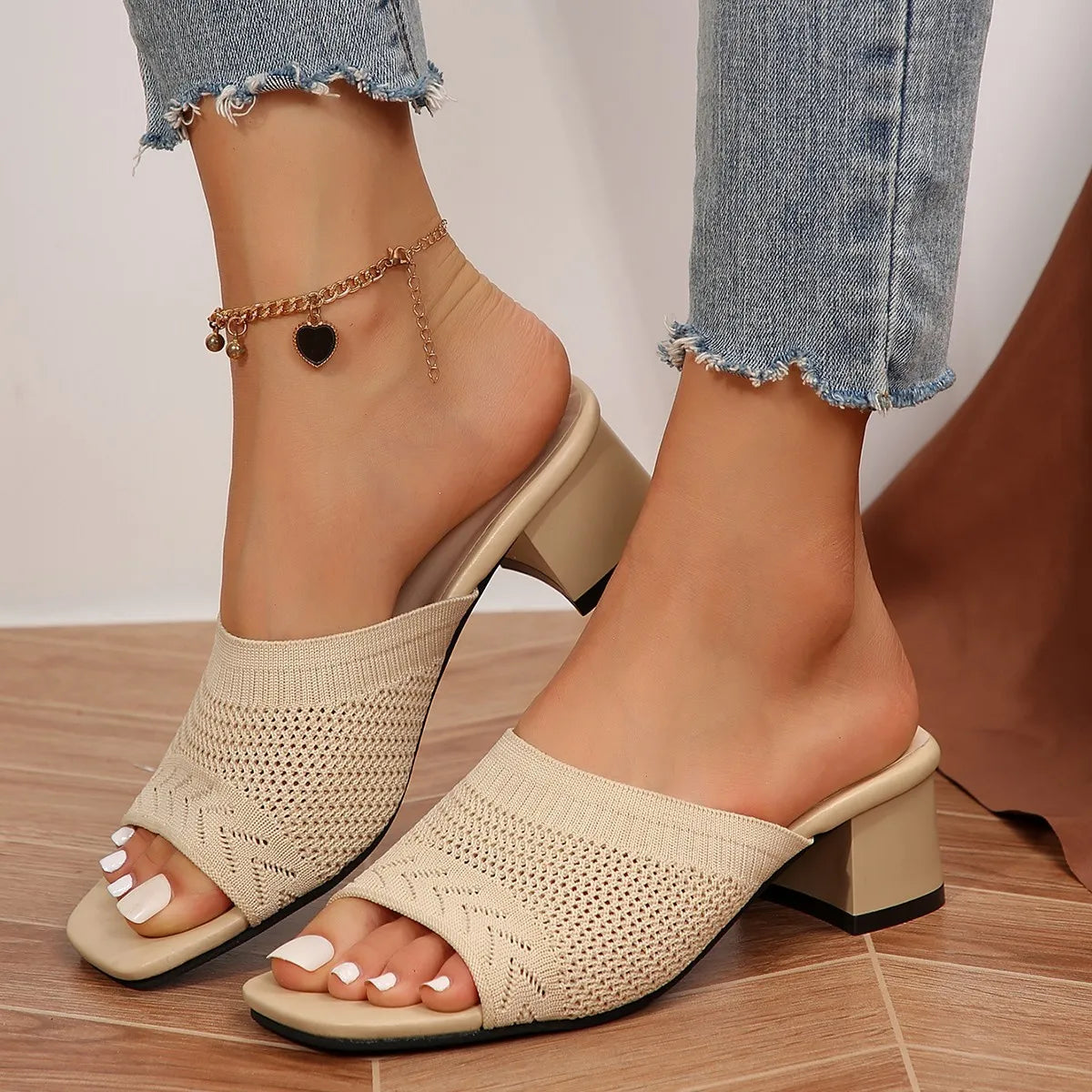 Open Toe Block Heel Sandals
