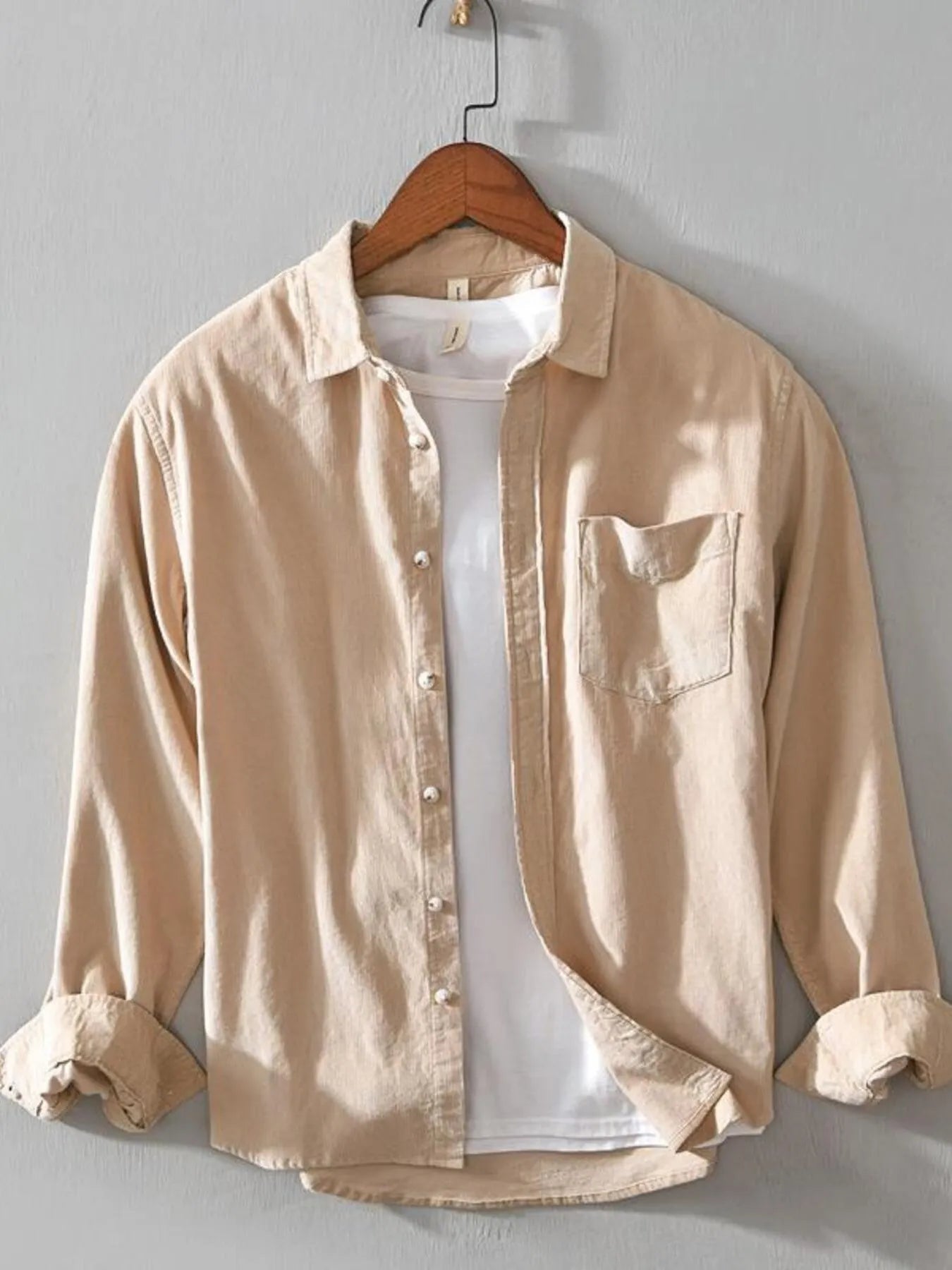 Men's Plus Size Button Up Long Sleeve Shirt