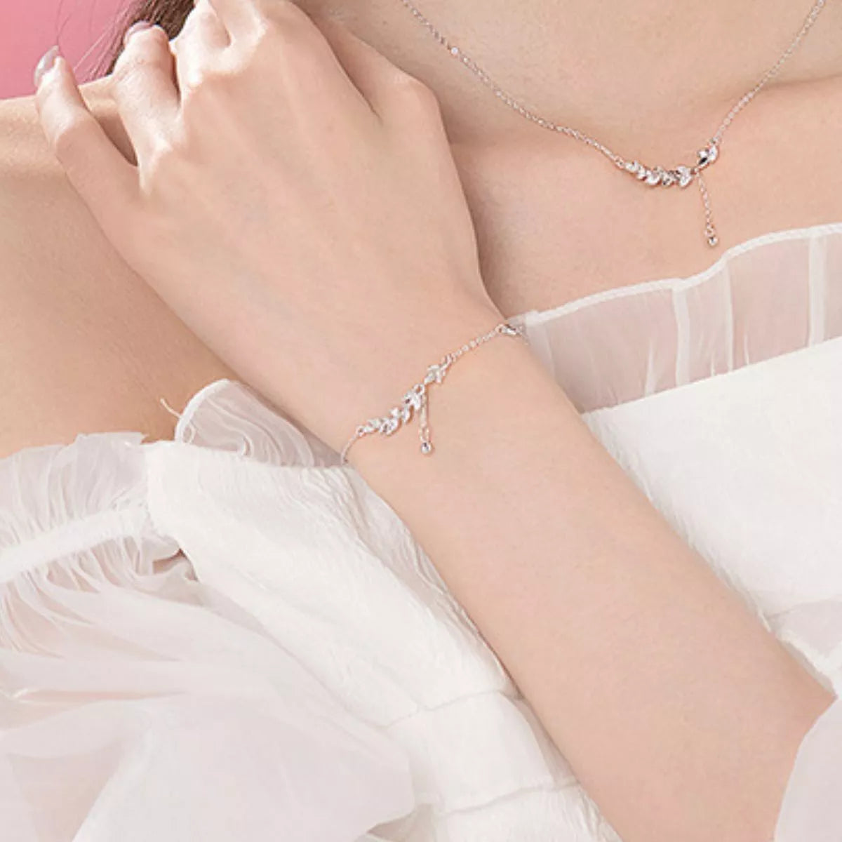925 Sterling Silver Leaf Bracelet
