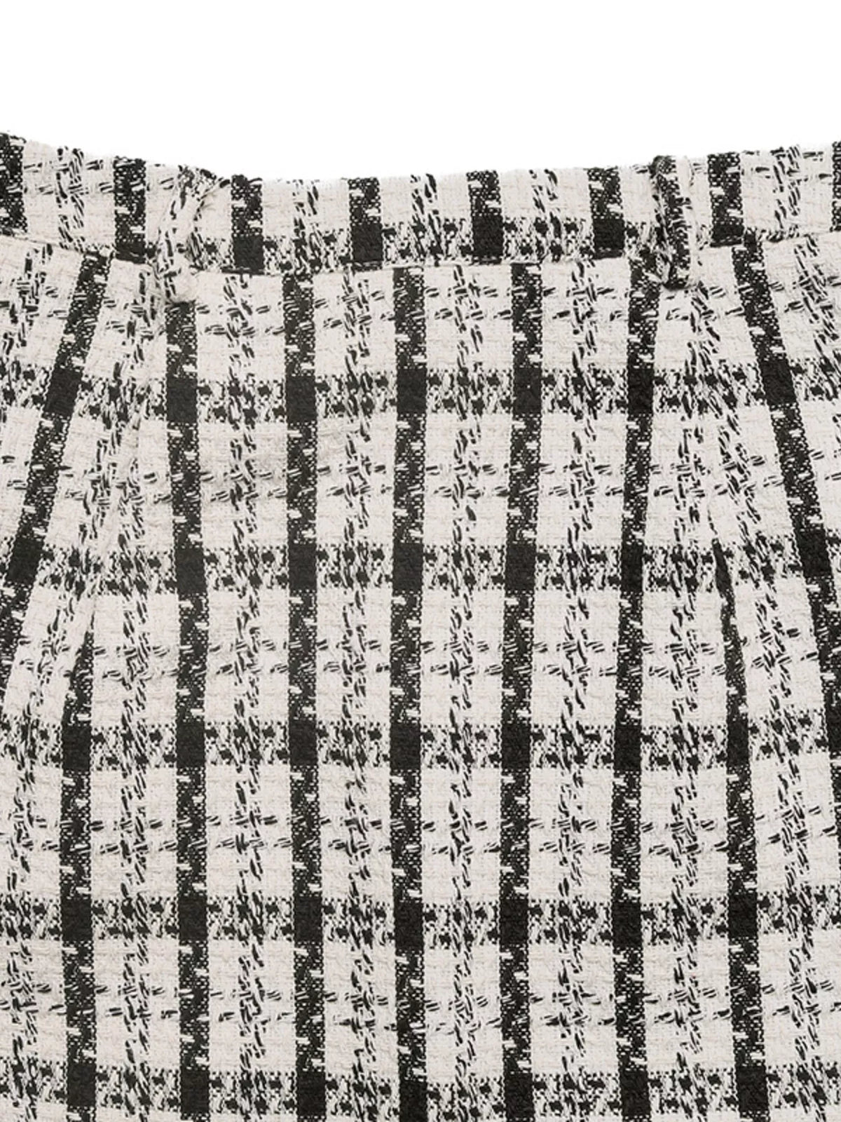 High-Waisted Tweed Plaid Midi Skirt