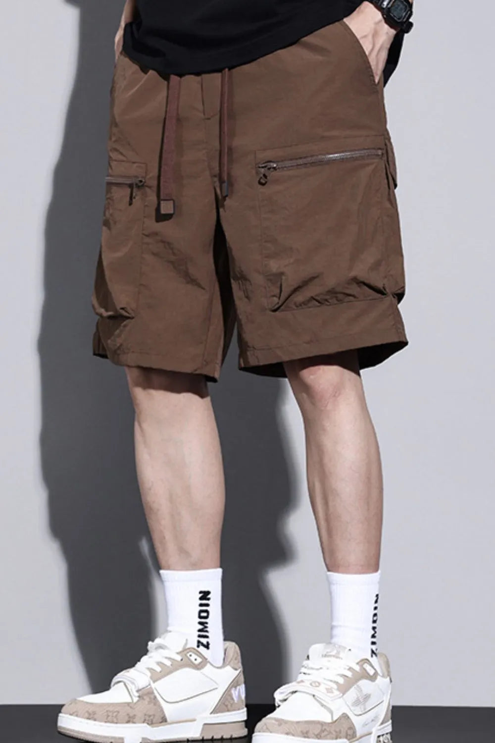 Men's Plus Size Drawstring Cargo Shorts