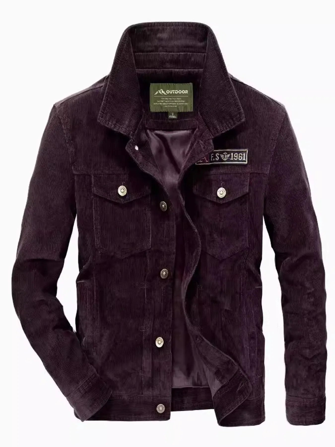 Men's Plus Size Button Up Long Sleeve Jacket