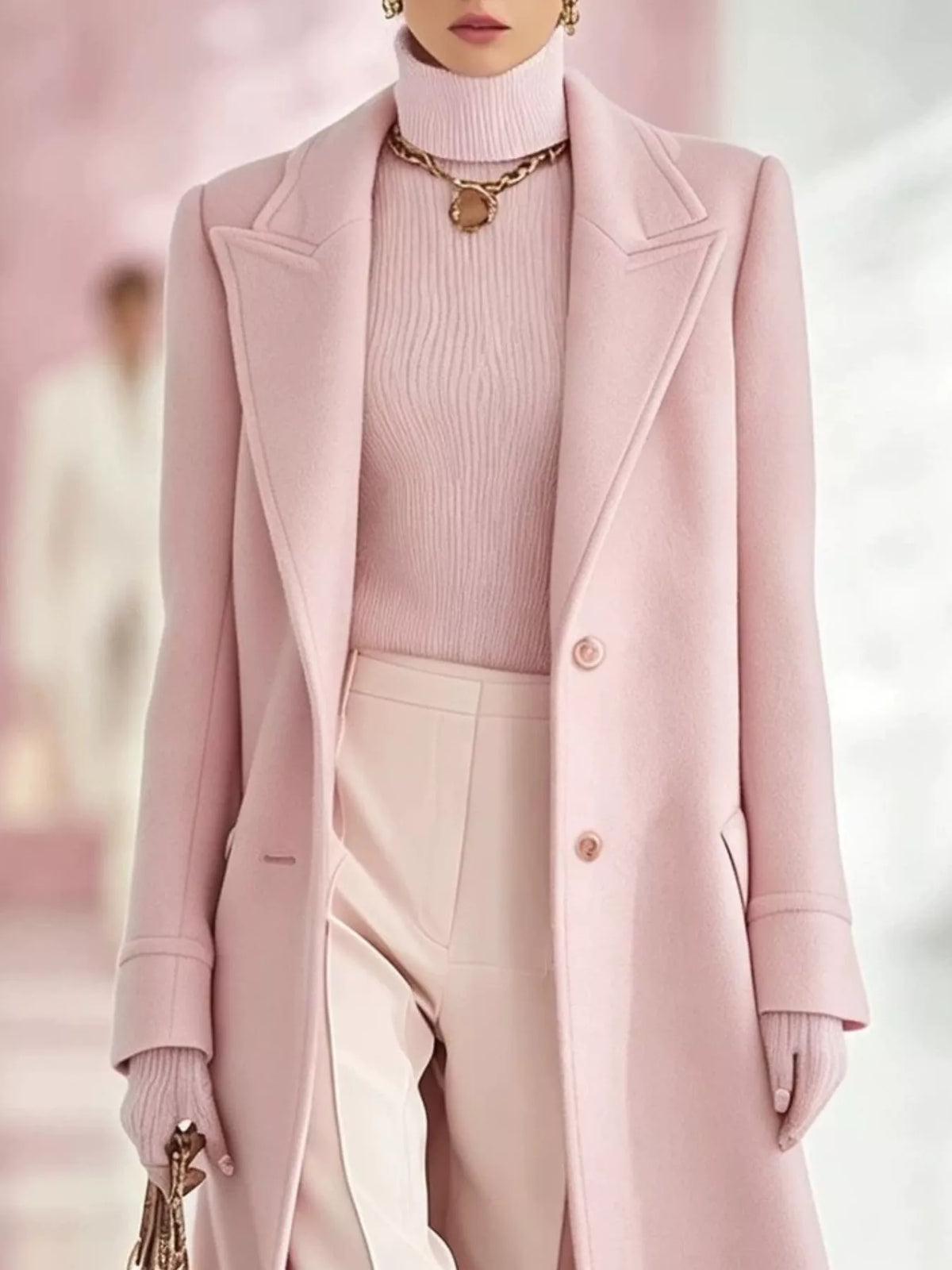 Lapel Collar Longline Coat