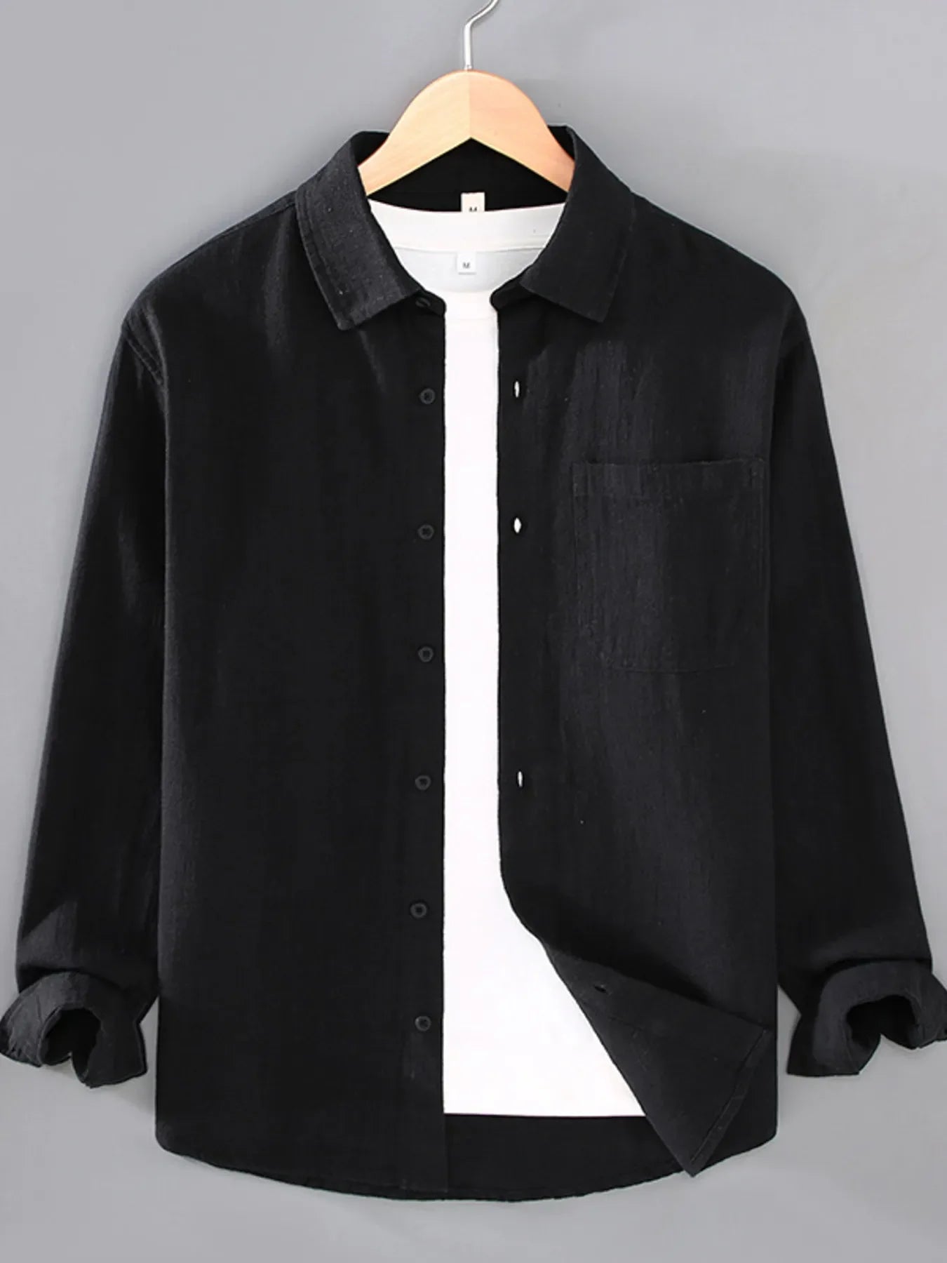 Men's Plus Size Button Up Long Sleeve Shirt