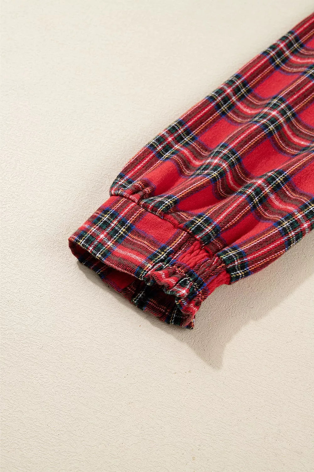 Christmas Plaid V Neck 3/4 Sleeve Tie Waist Ruffle Hem Midi Dress