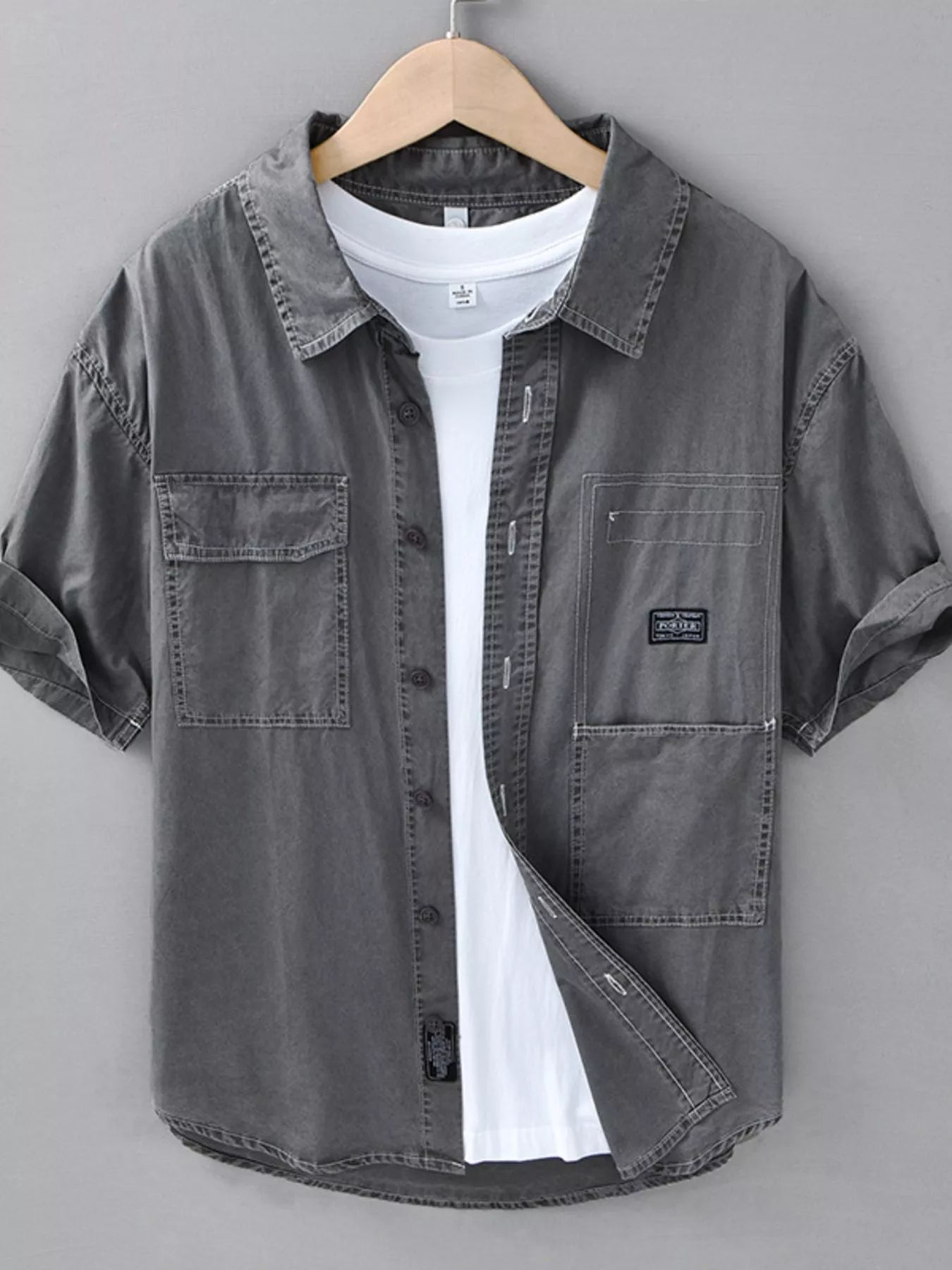 Men's Plus Size Button Up Short Sleeve Shirt