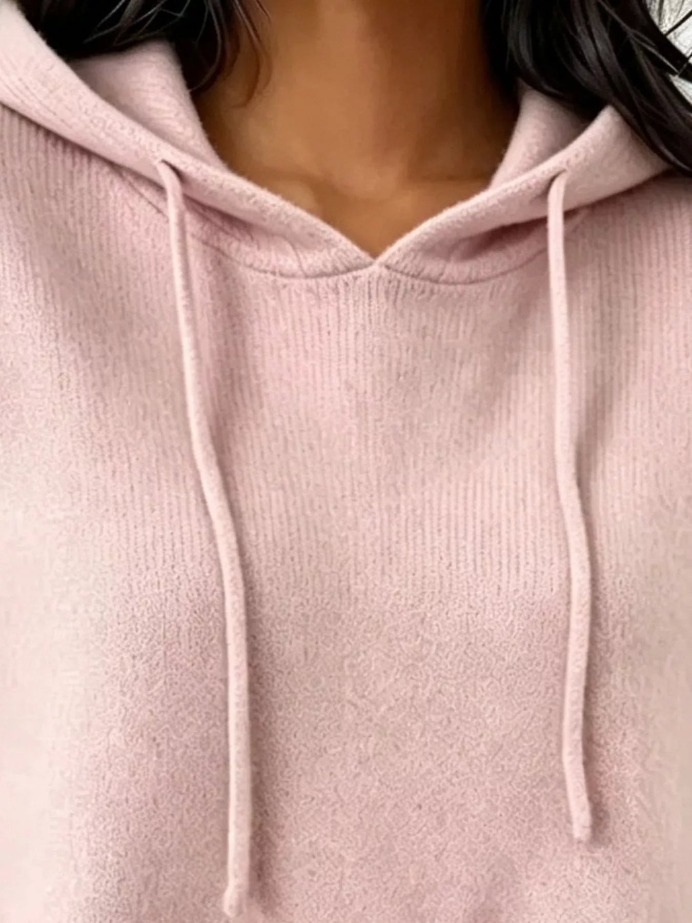 Cozy Ribbed Long‑Sleeve Hooded Sweater