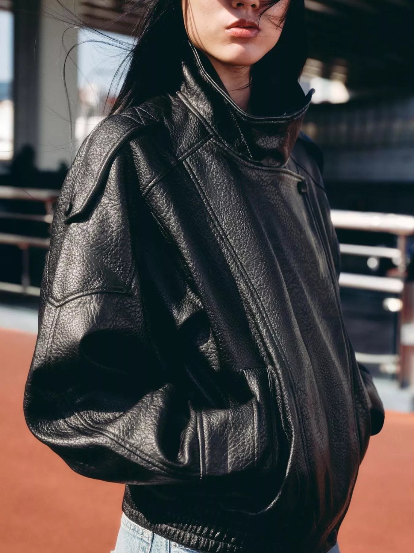 Zip-Up Faux Leather Moto Jacket
