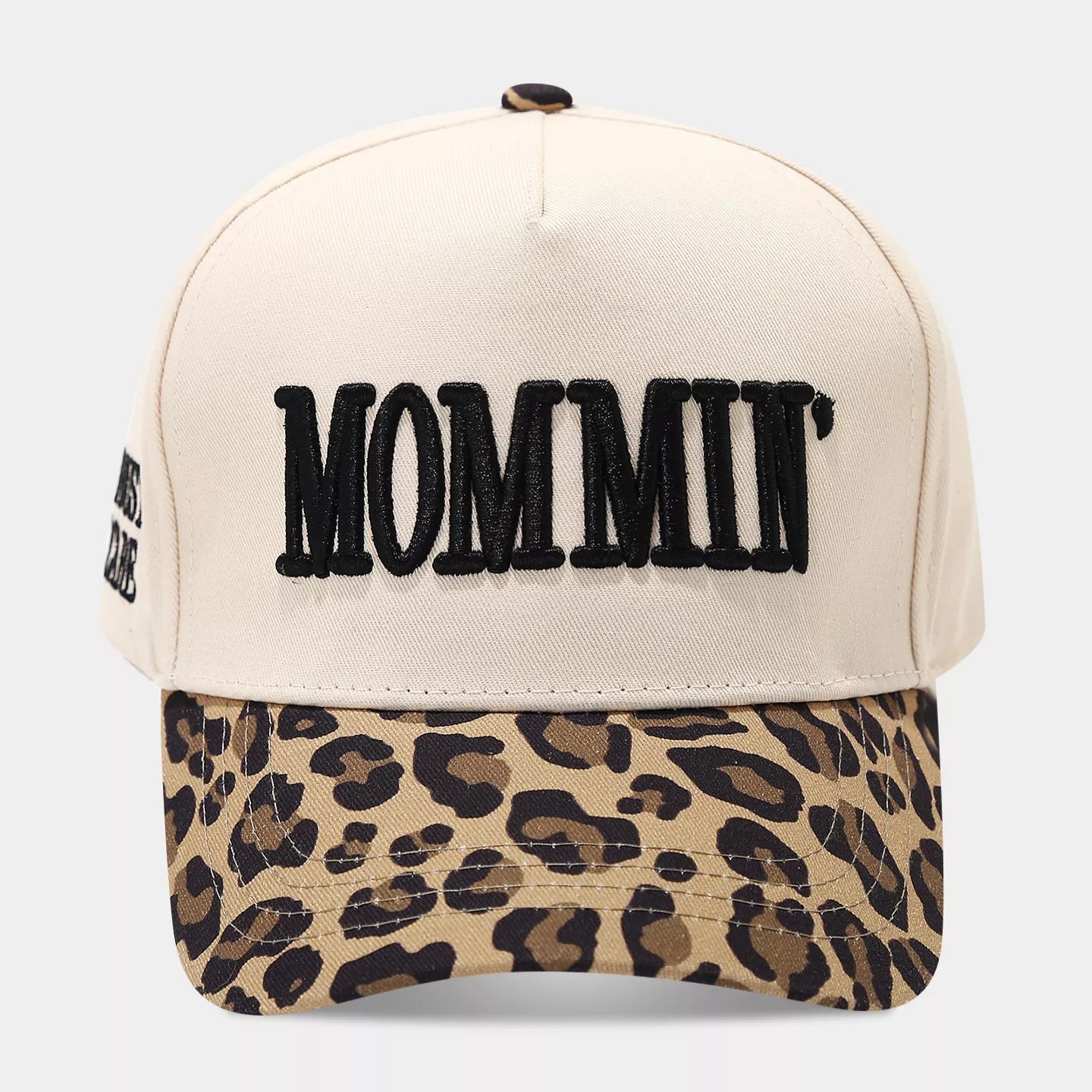 Leopard Embroidered Slogan Baseball Cap