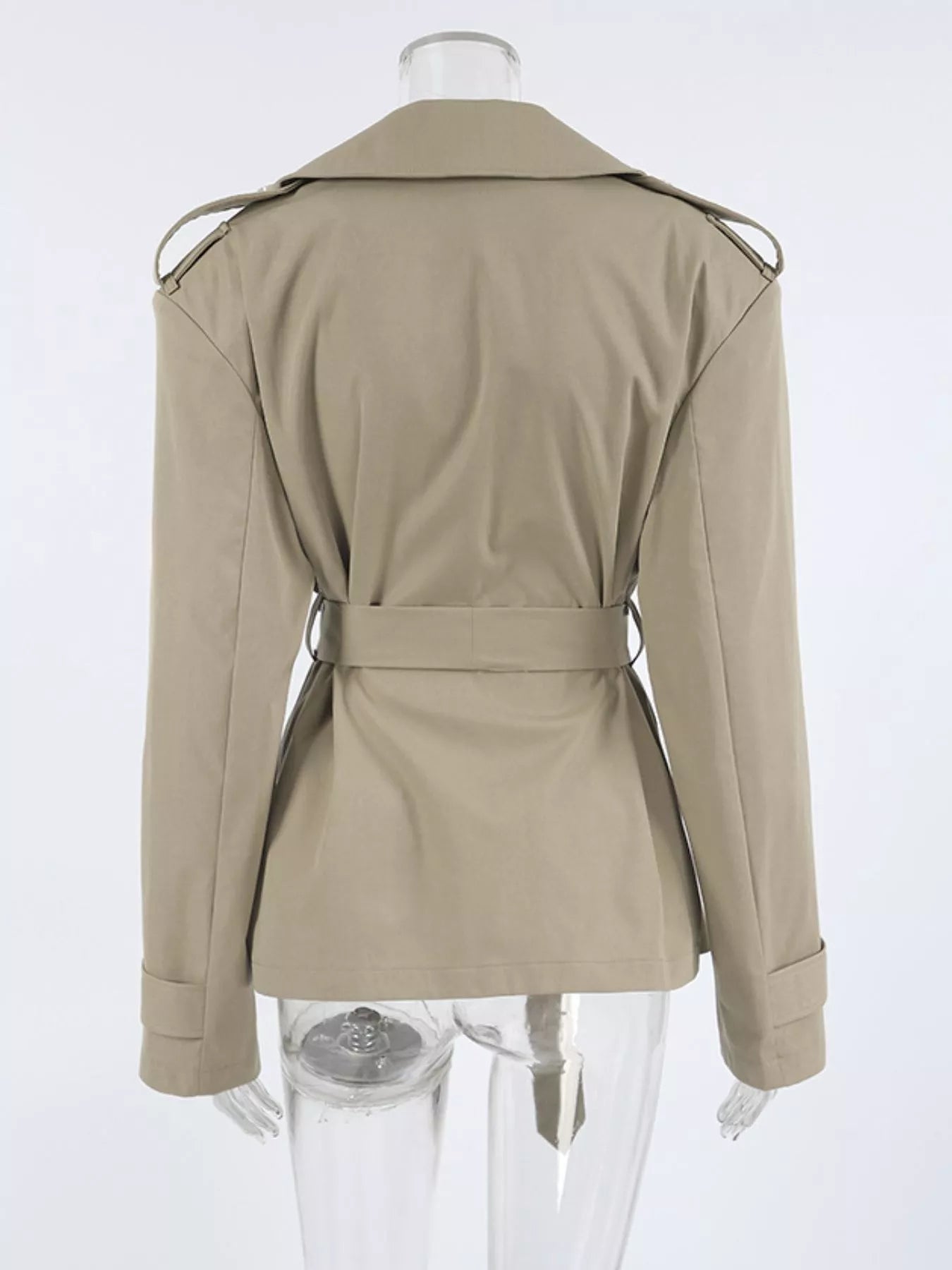 Chic Double-Breasted Belted Trench Coat