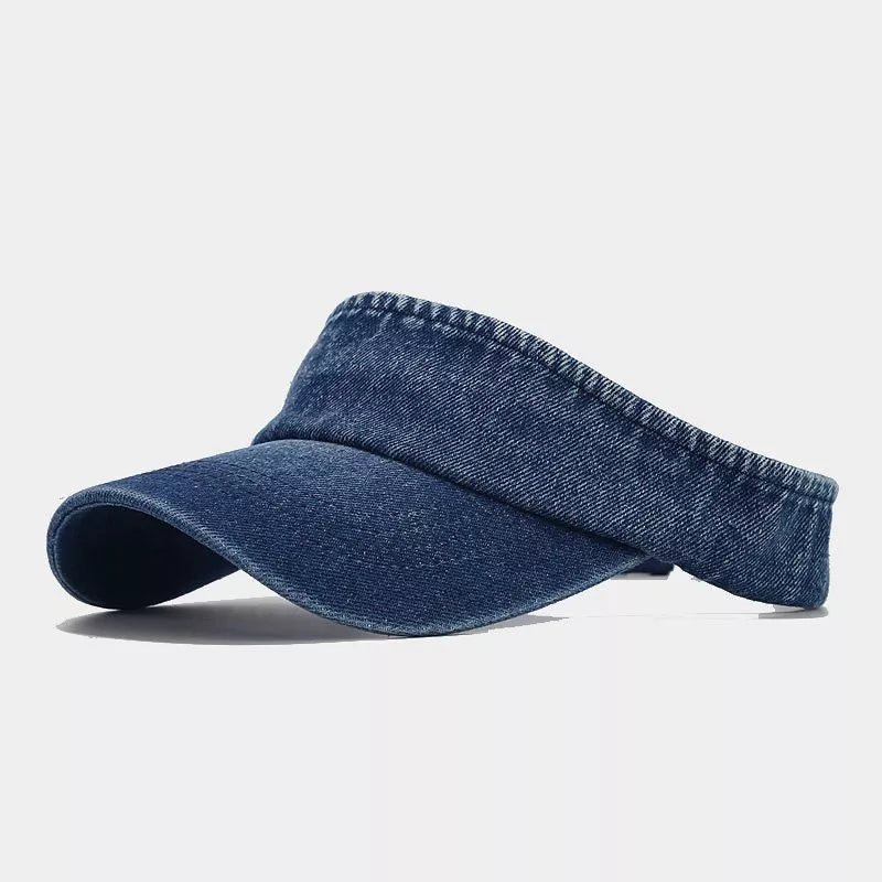 Vintage Washed Denim Sun Visor Hat