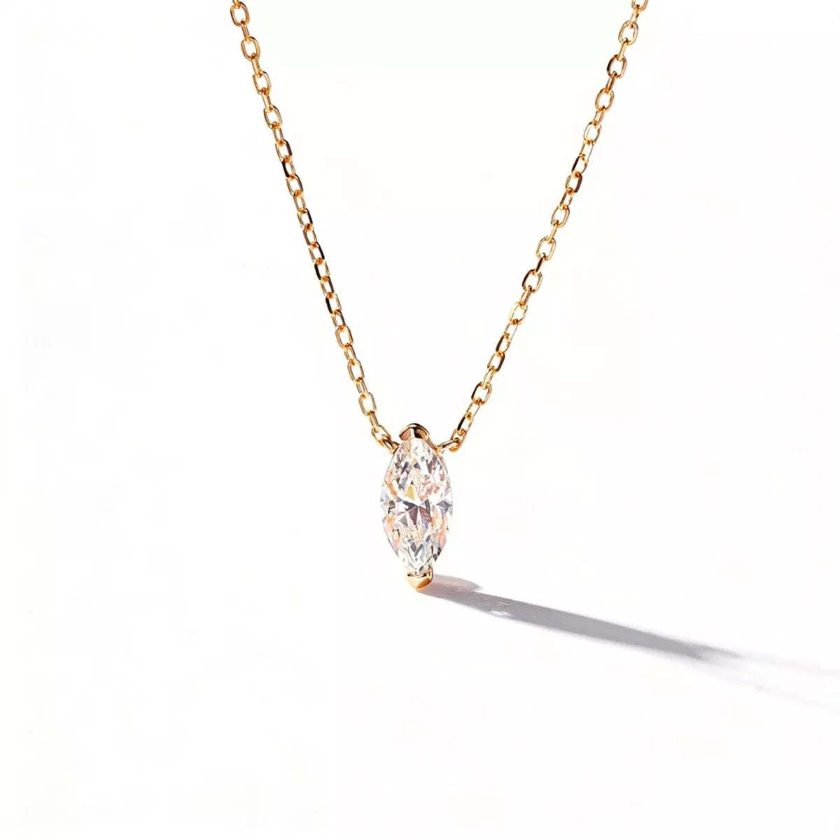 925 Sterling Silver Zircon Teardrop Necklace