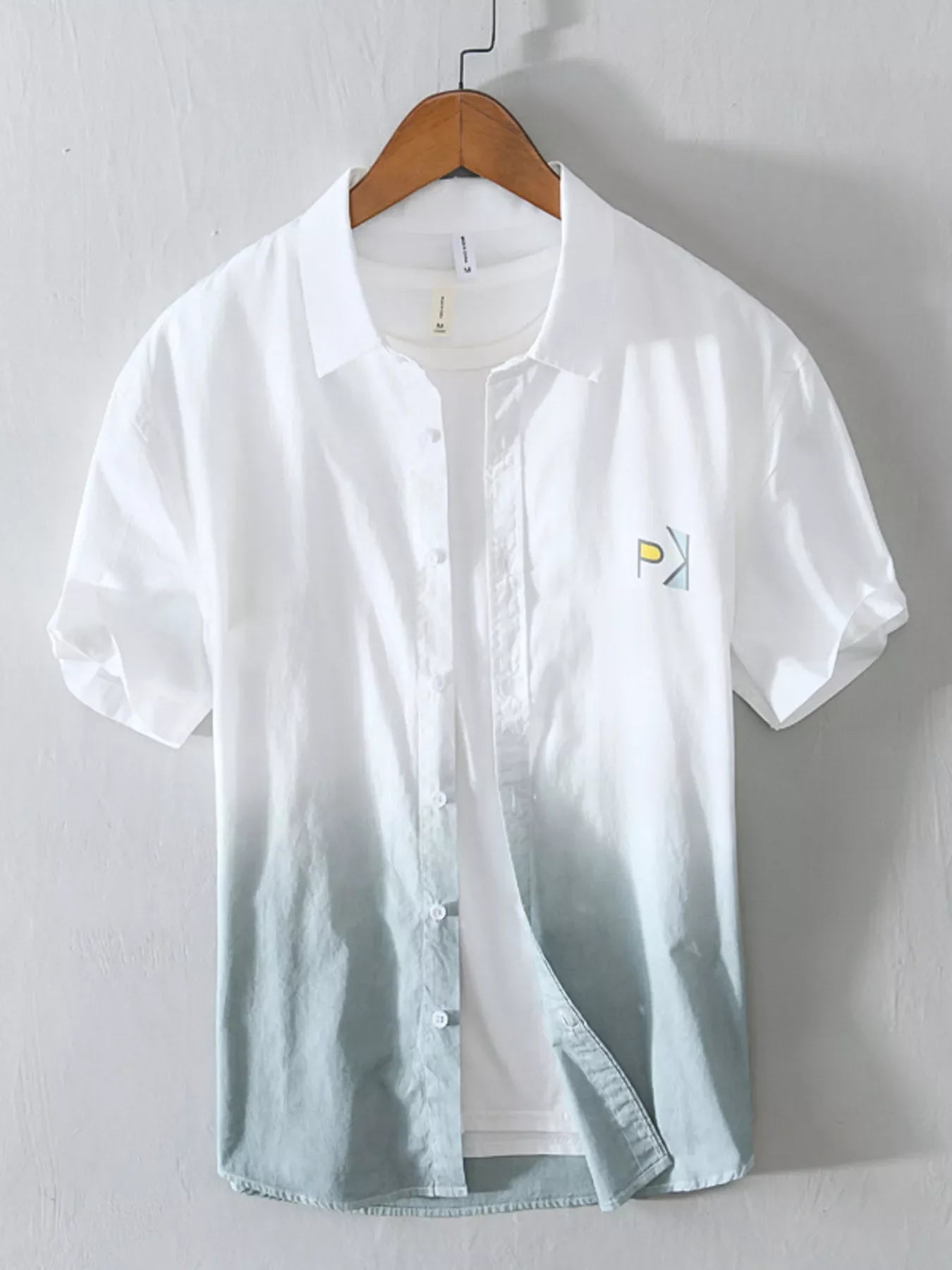 Men's Plus Size Gradient Casual Short Sleeve Shirt