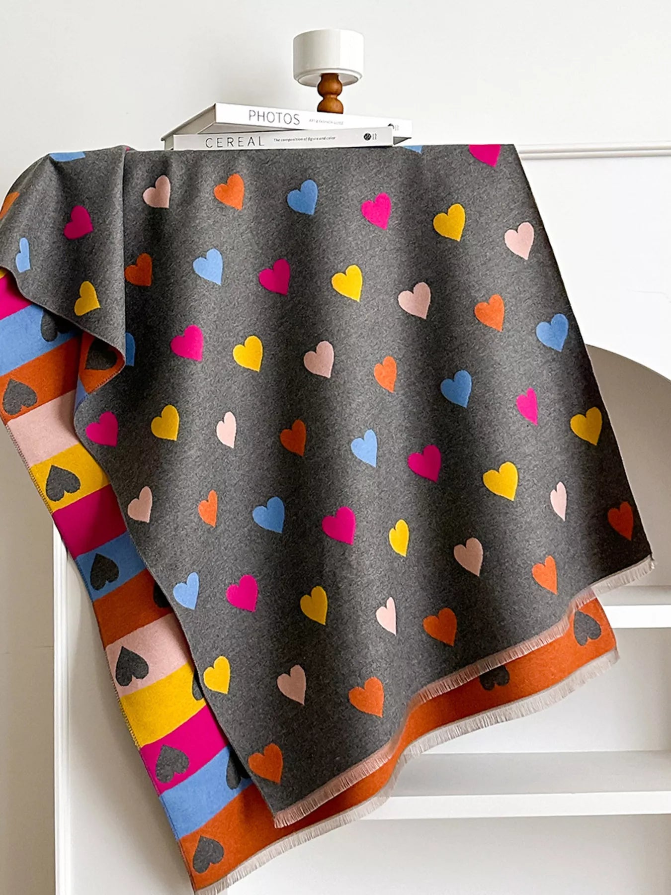 Heart Pattern Warm Scarf