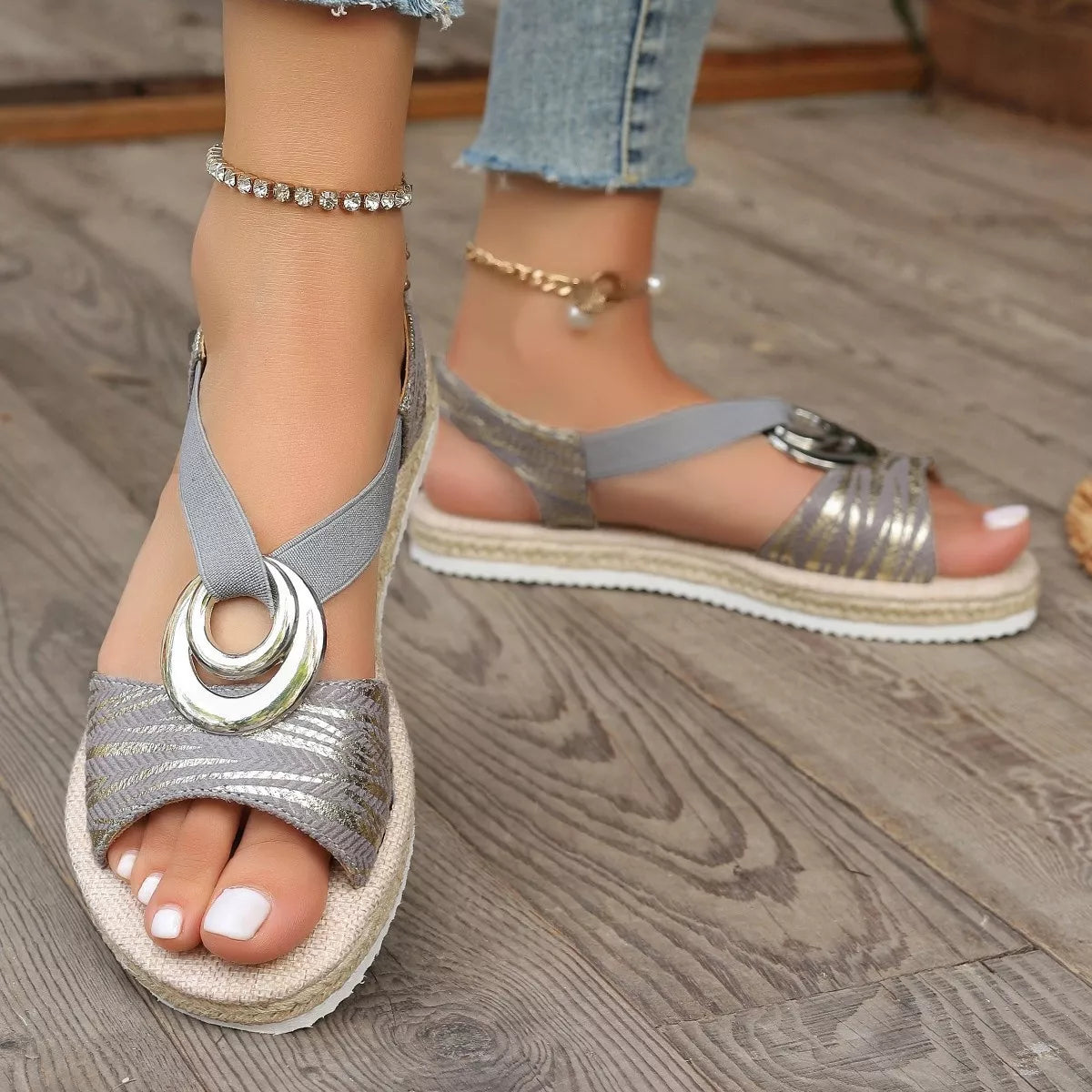 Ankle Strap Espadrille Sandals