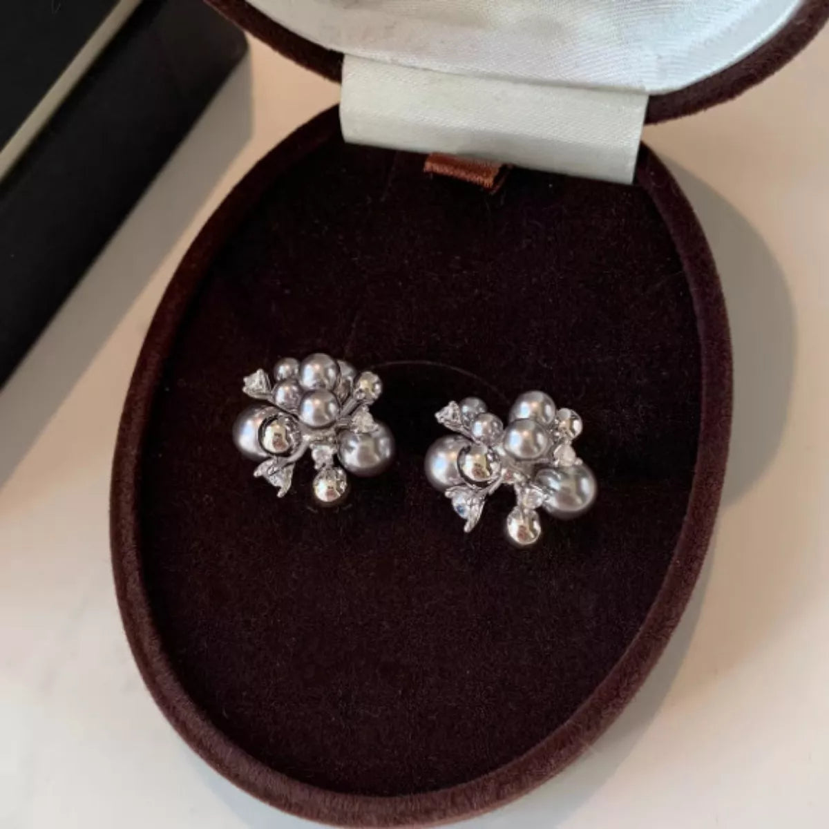 Pearl Cluster Stud Earrings