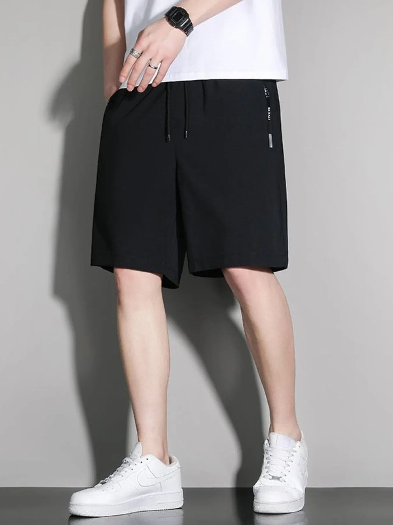 Men's Plus Size Drawstring Shorts with Pockets