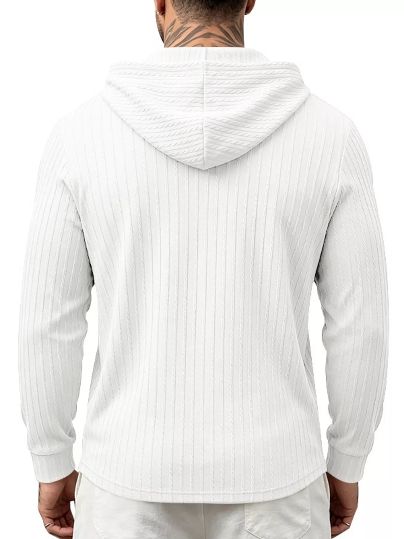 Men's Full Size Casual Kangaroo Pocket Knit Hoodie Plus Size