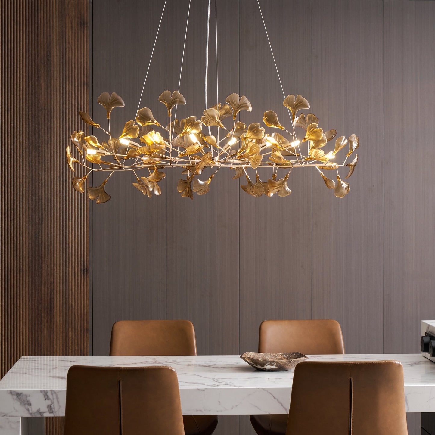 Acrylic Ginkgo Leaf Chandelier