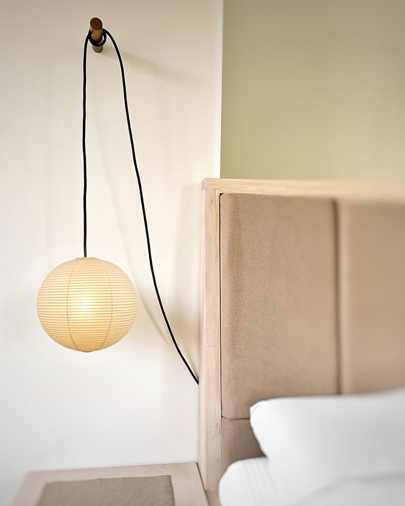 Akari A Pendant Swag Light (black plug wire)