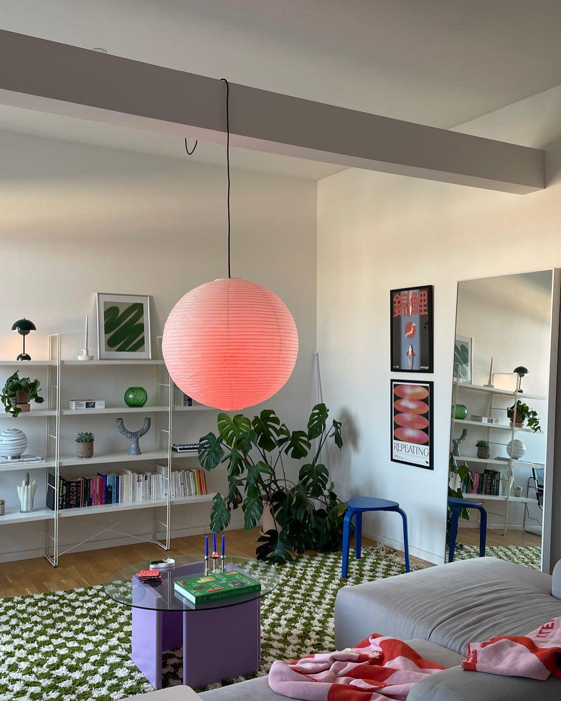 Akari A Pendant Swag Light (black plug wire)