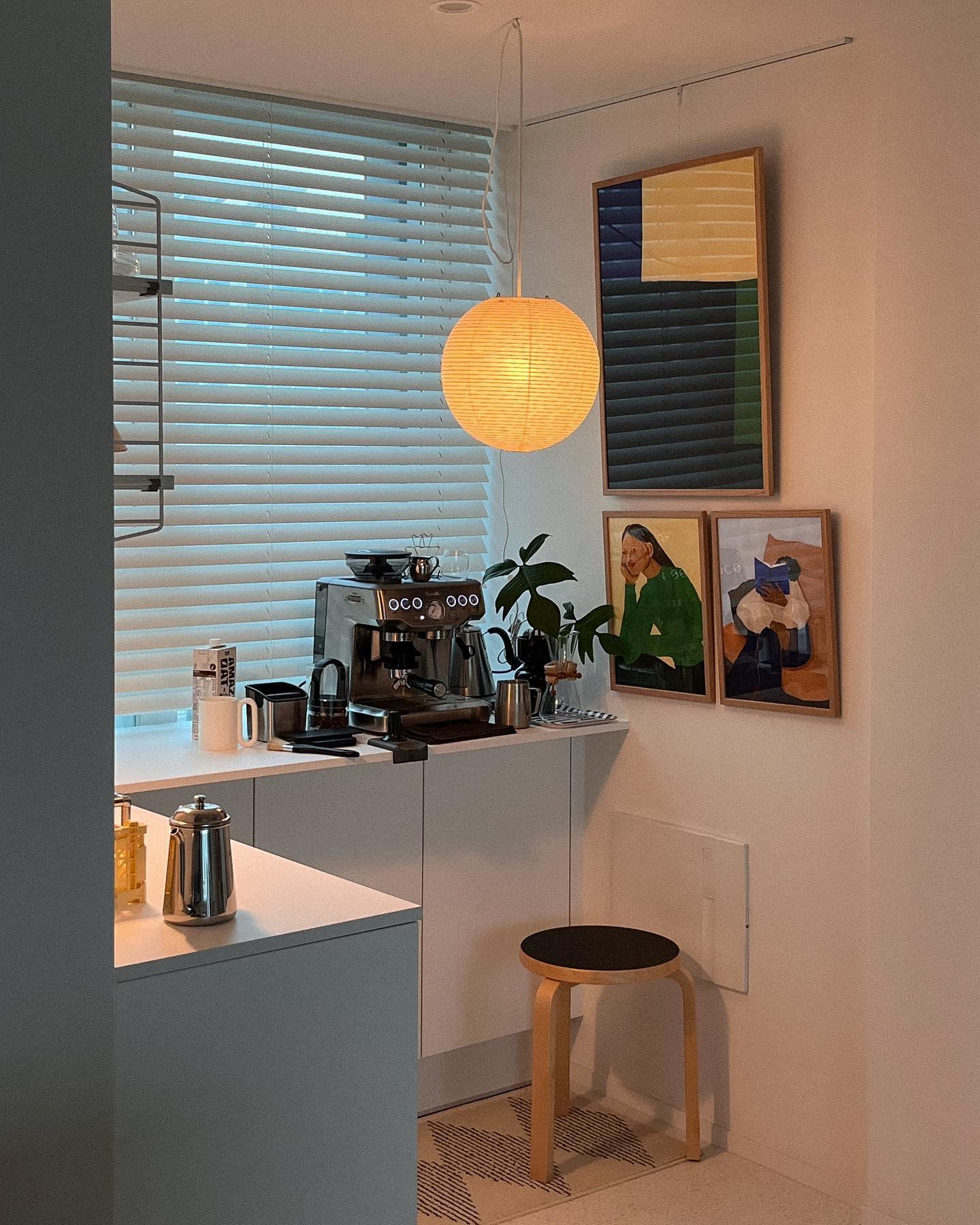 Akari A Pendant Swag Light (black plug wire)