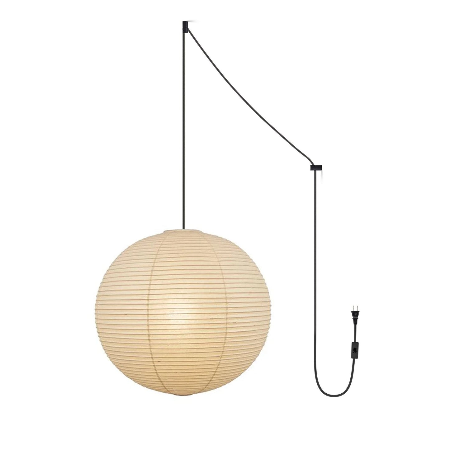 Akari A Pendant Swag Light (black plug wire)