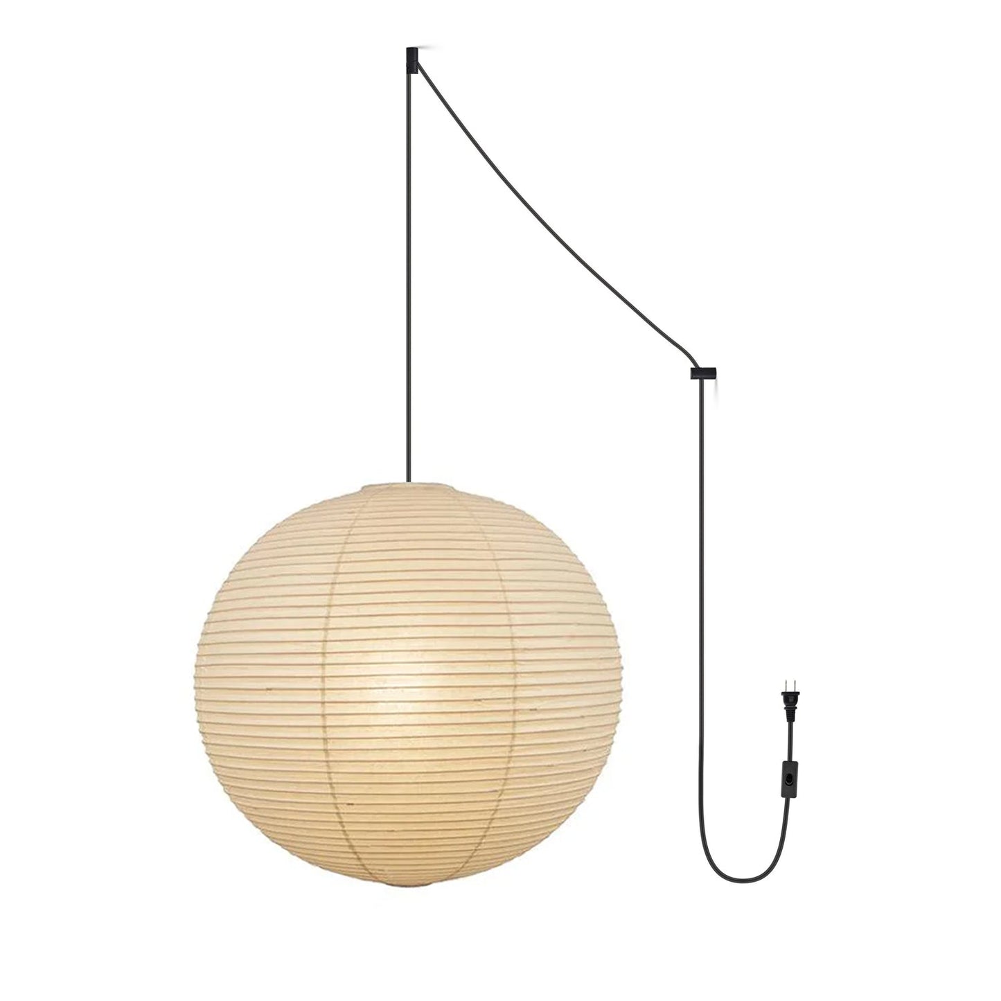 Akari A Pendant Swag Light (black plug wire)
