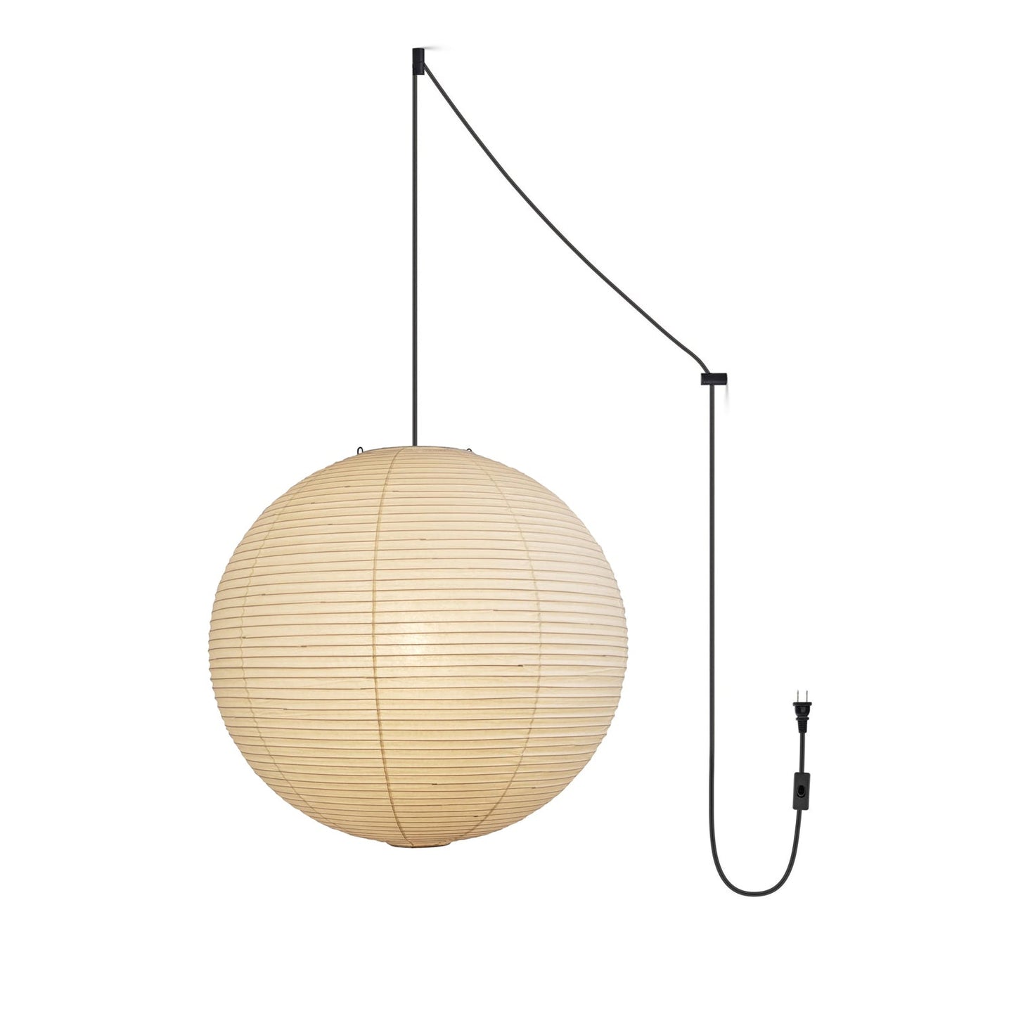 Akari A Pendant Swag Light (black plug wire)