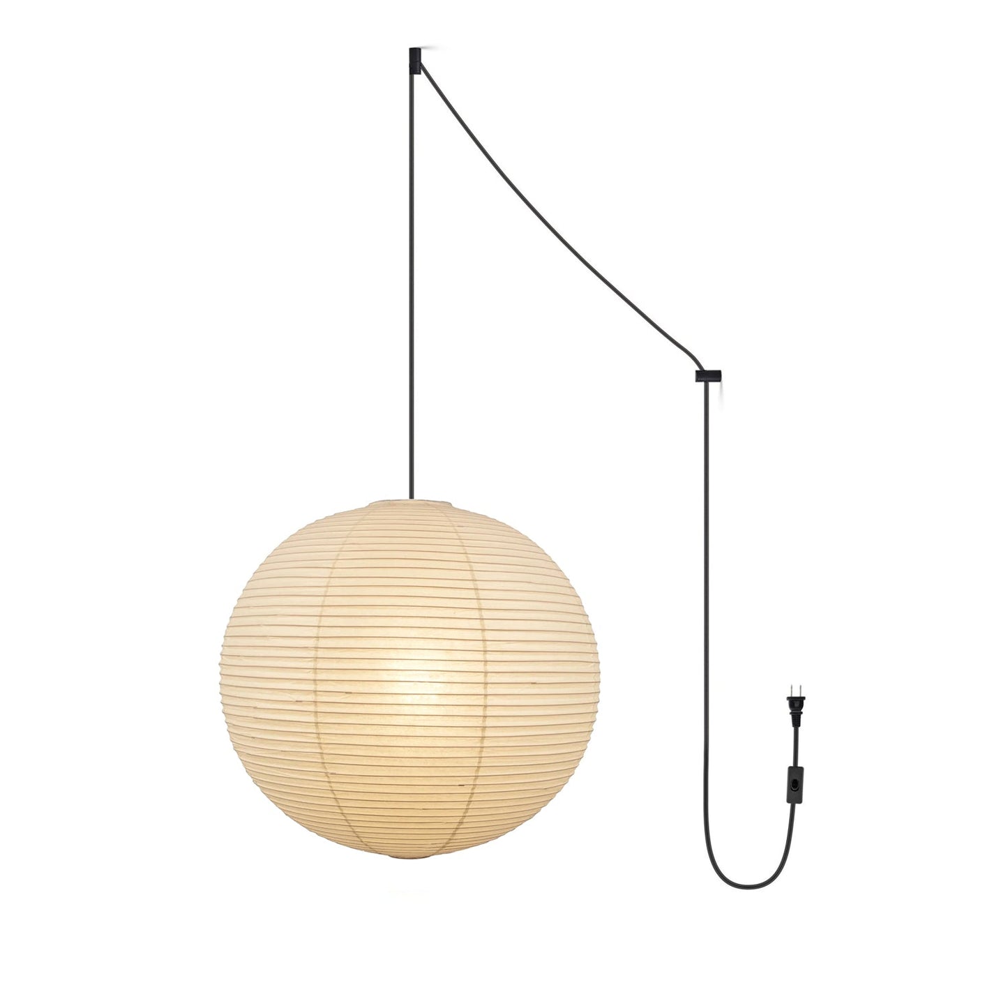 Akari A Pendant Swag Light (black plug wire)
