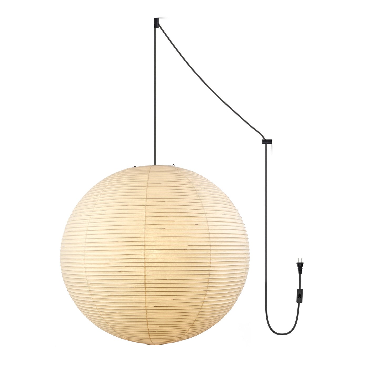 Akari A Pendant Swag Light (black plug wire)