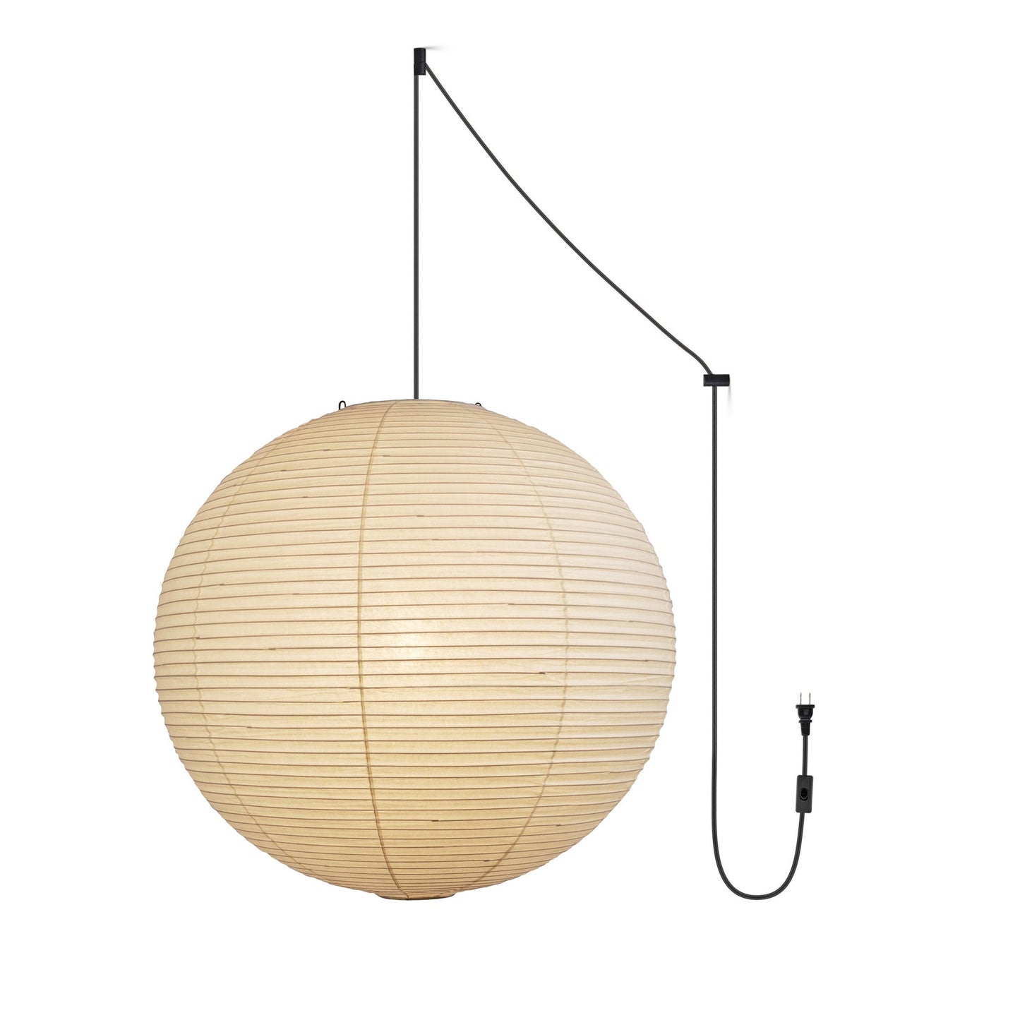 Akari A Pendant Swag Light (black plug wire)
